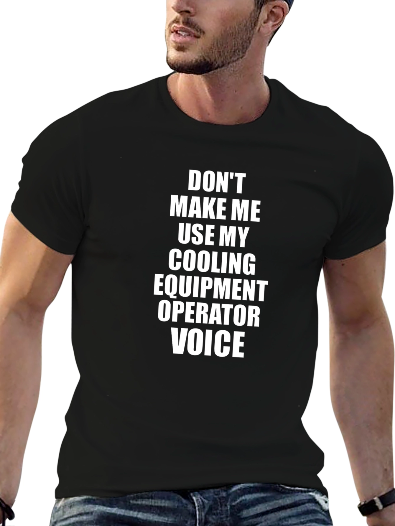 Black Cooling Equipment Operator T-Shirt view 6