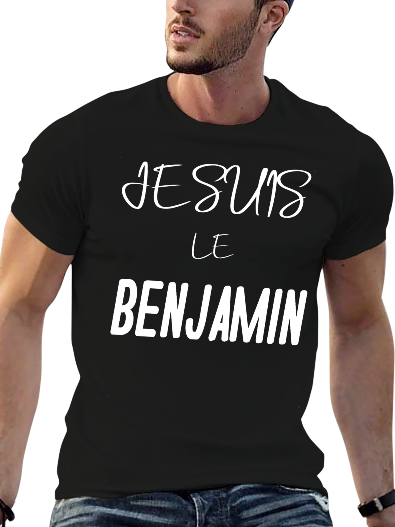 Black Je Suis Le Benjamin T-Shirt - Black Crew Neck view 6