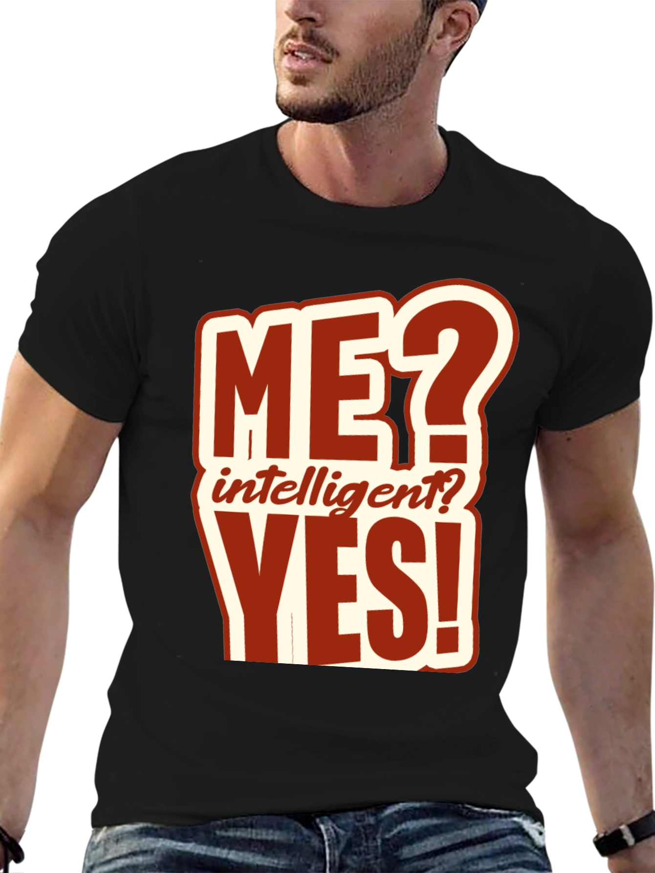 Black Funny ME? Intelligent? YES! T-Shirt view 6