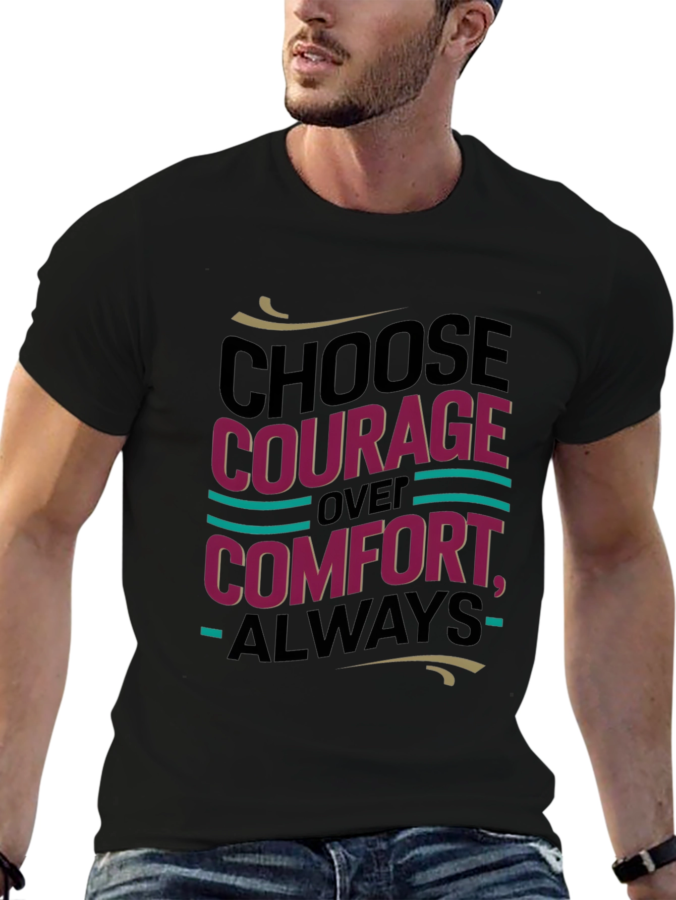 Black Choose Courage T-Shirt - Motivational Tee view 6