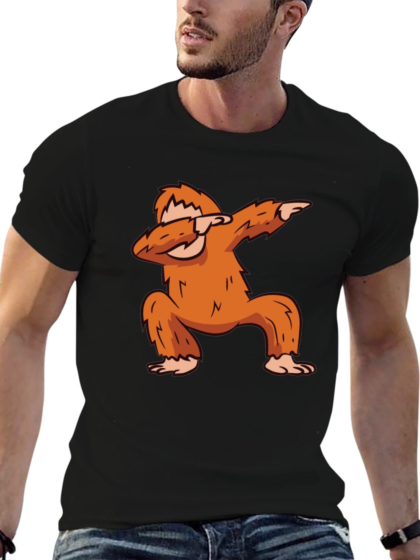 Black Bigfoot Dabbing Graphic Tee - Black view 6