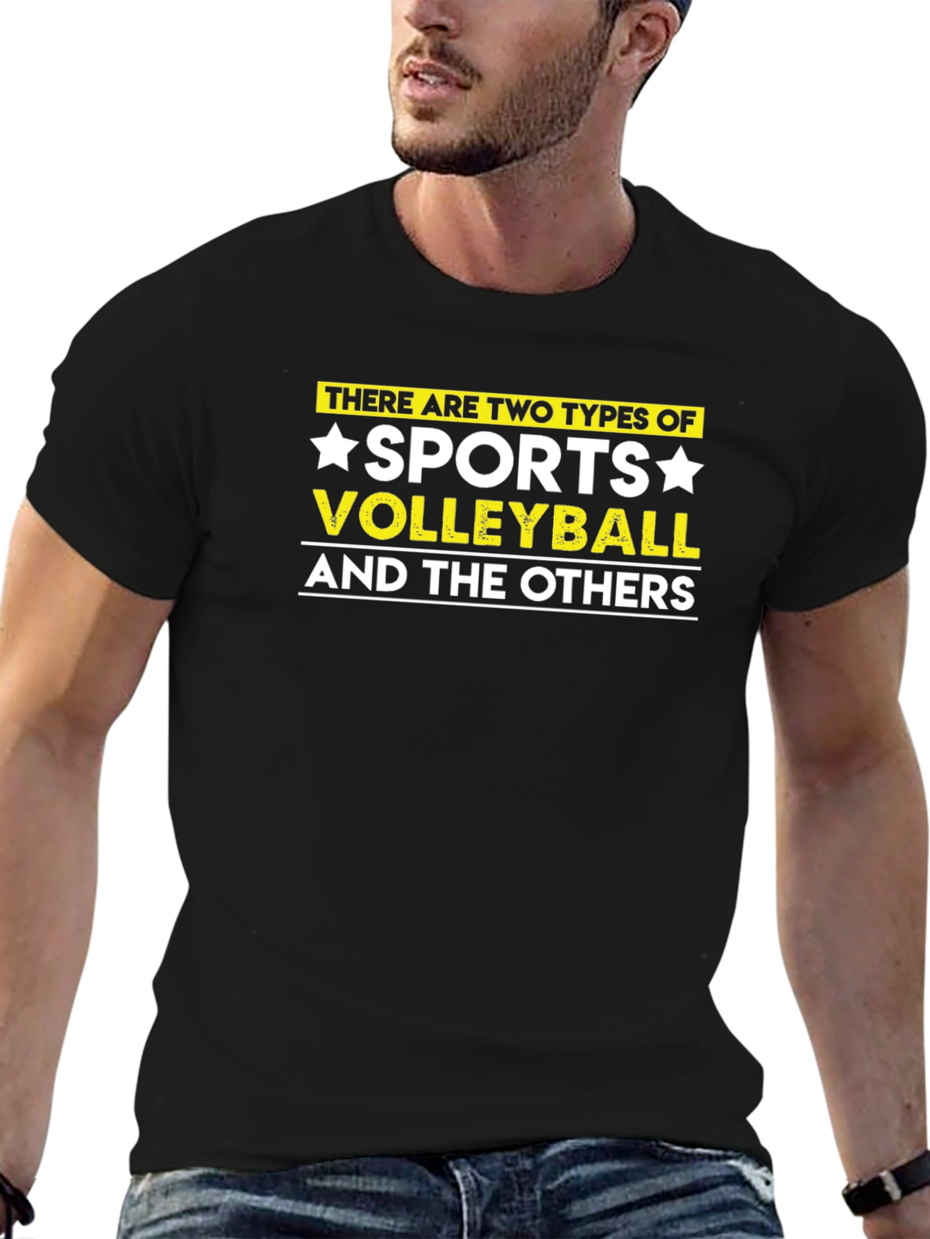 Black Volleyball Sports T-Shirt - Funny Novelty Tee view 6