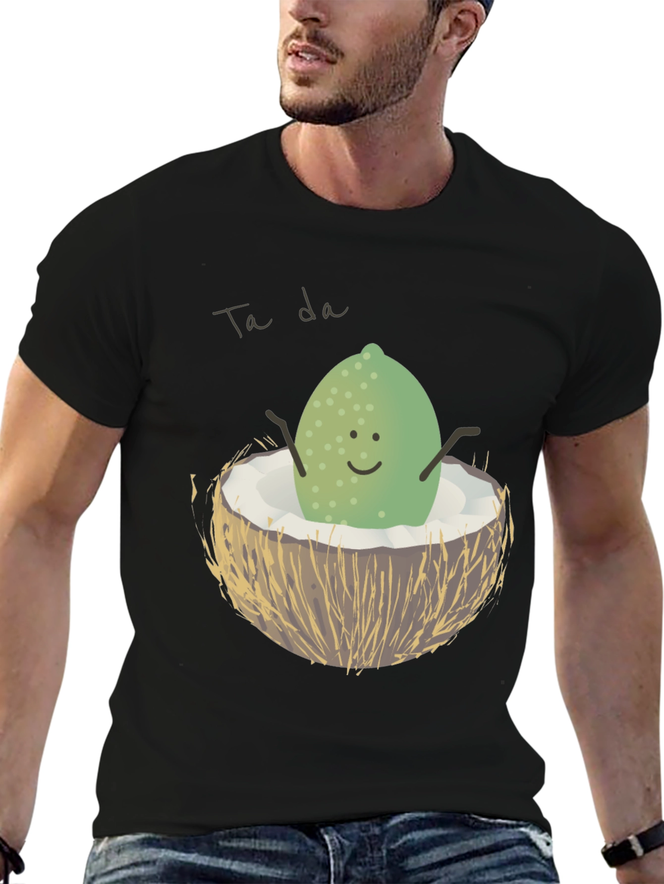 Black Ta Da! Lime in Coconut Graphic Tee view 6