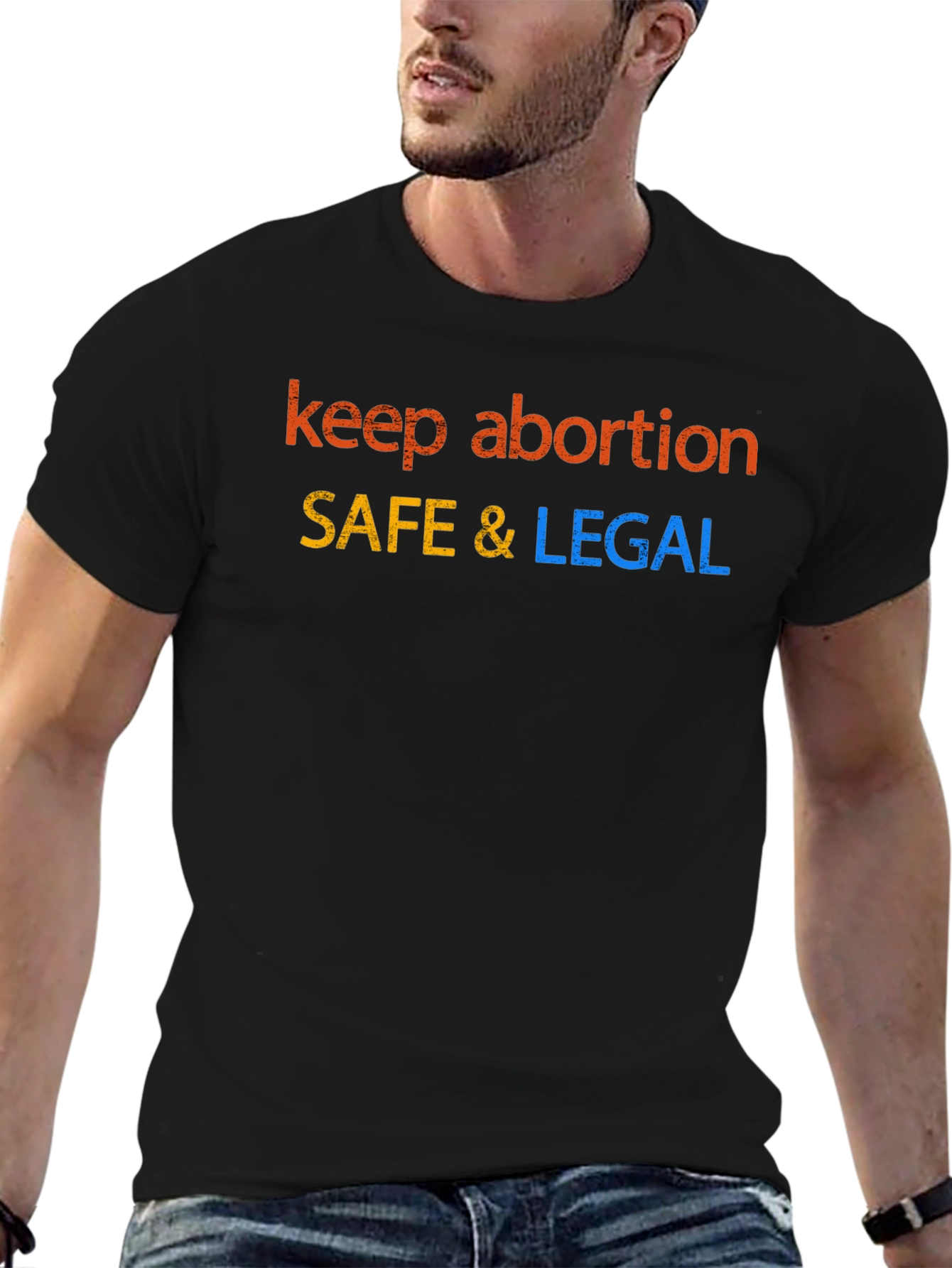 Black Keep Abortion Safe & Legal Tee view 6