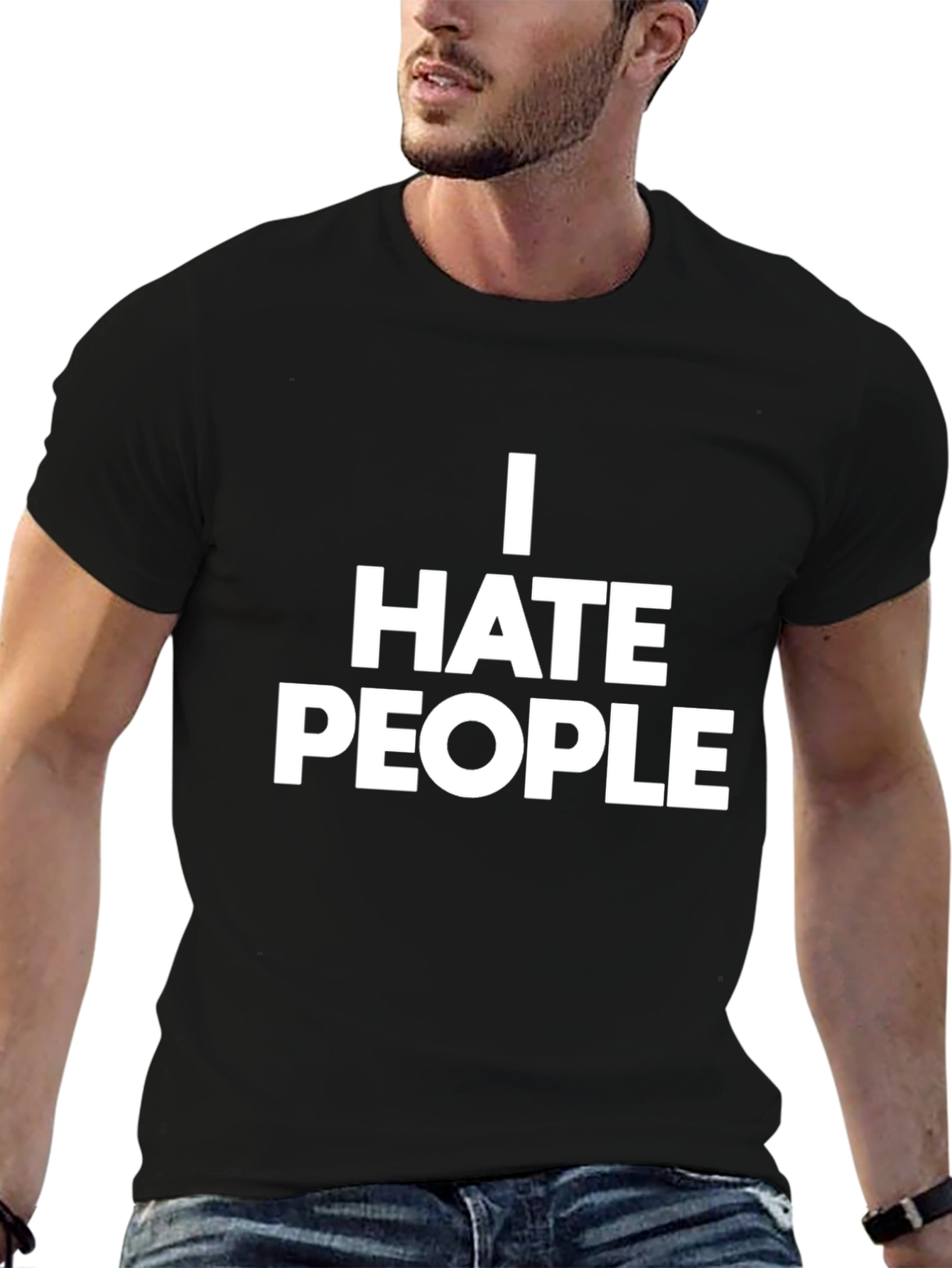 Black I Hate People T-Shirt - Bold Statement Tee view 6