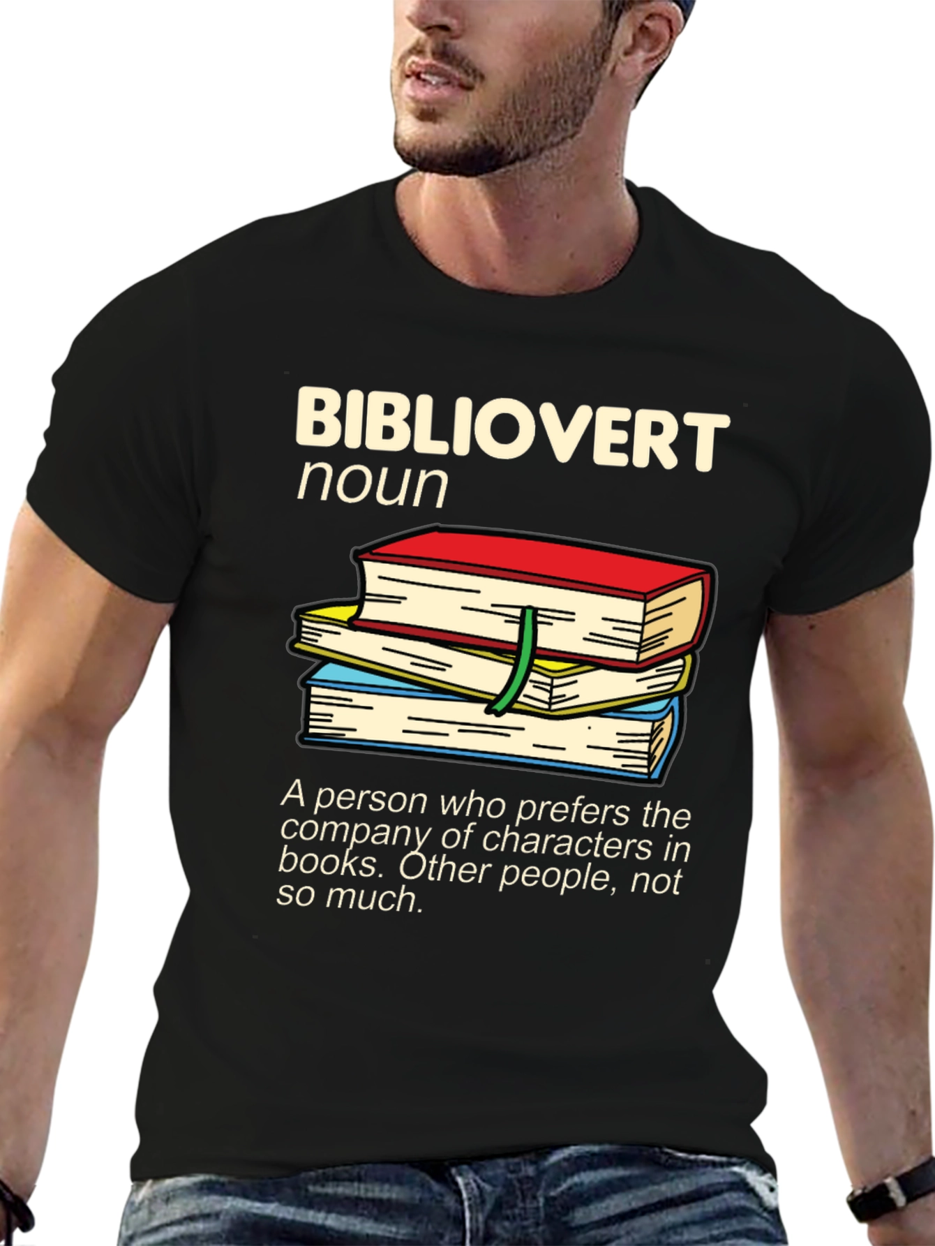 Black Bibliophile Graphic T-Shirt - Book Lover Apparel view 6
