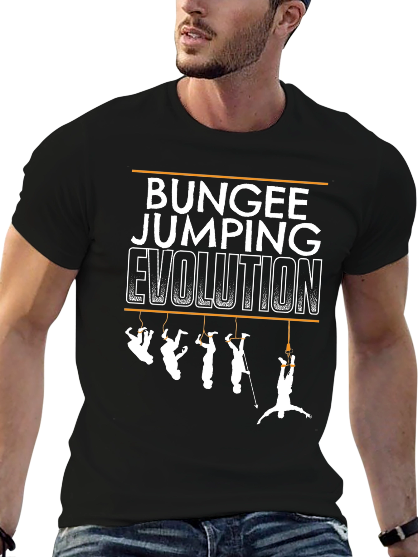 Black Bungee Jumping Evolution T-Shirt view 6