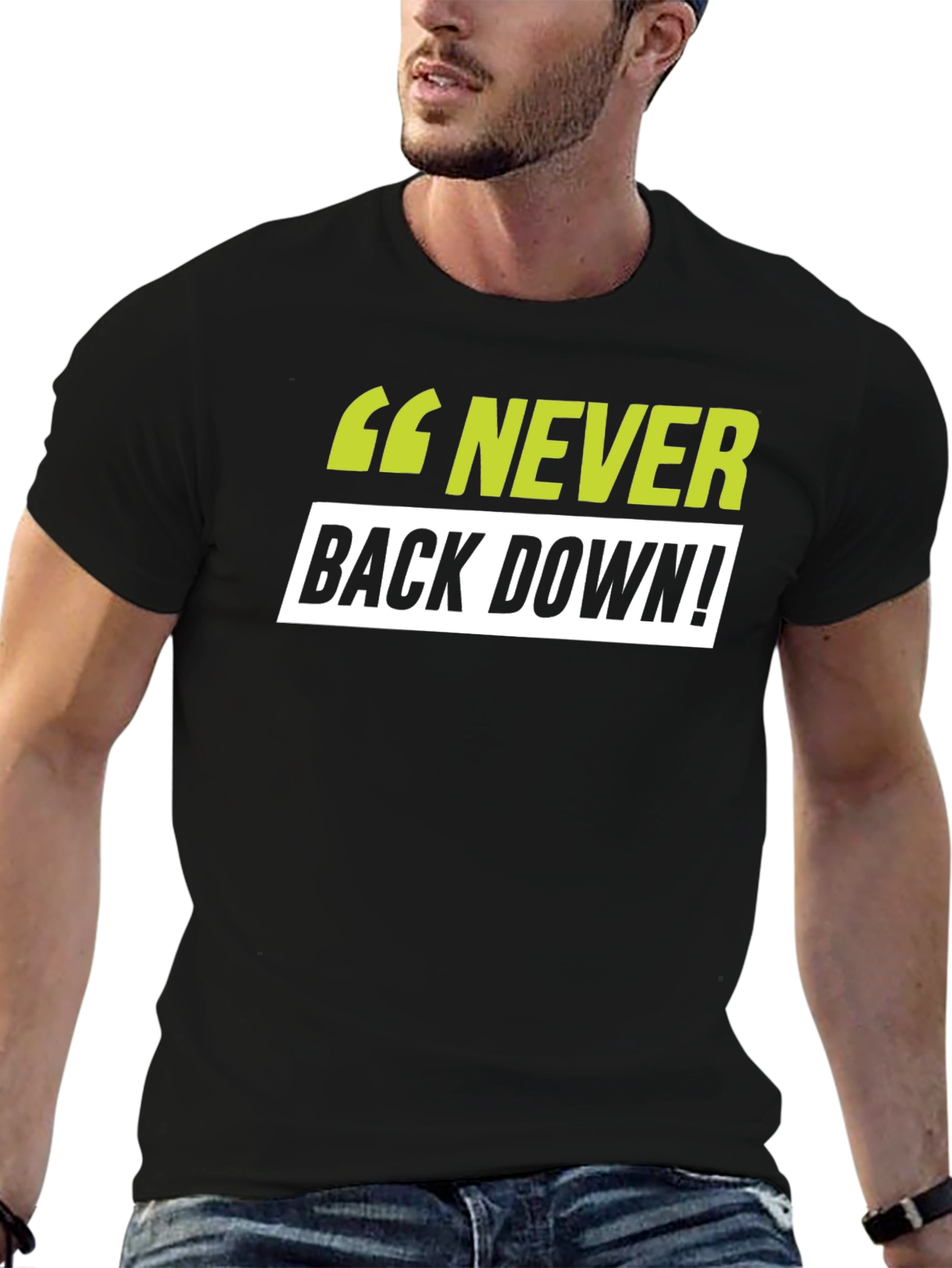 Black Never Back Down Black T-Shirt view 6