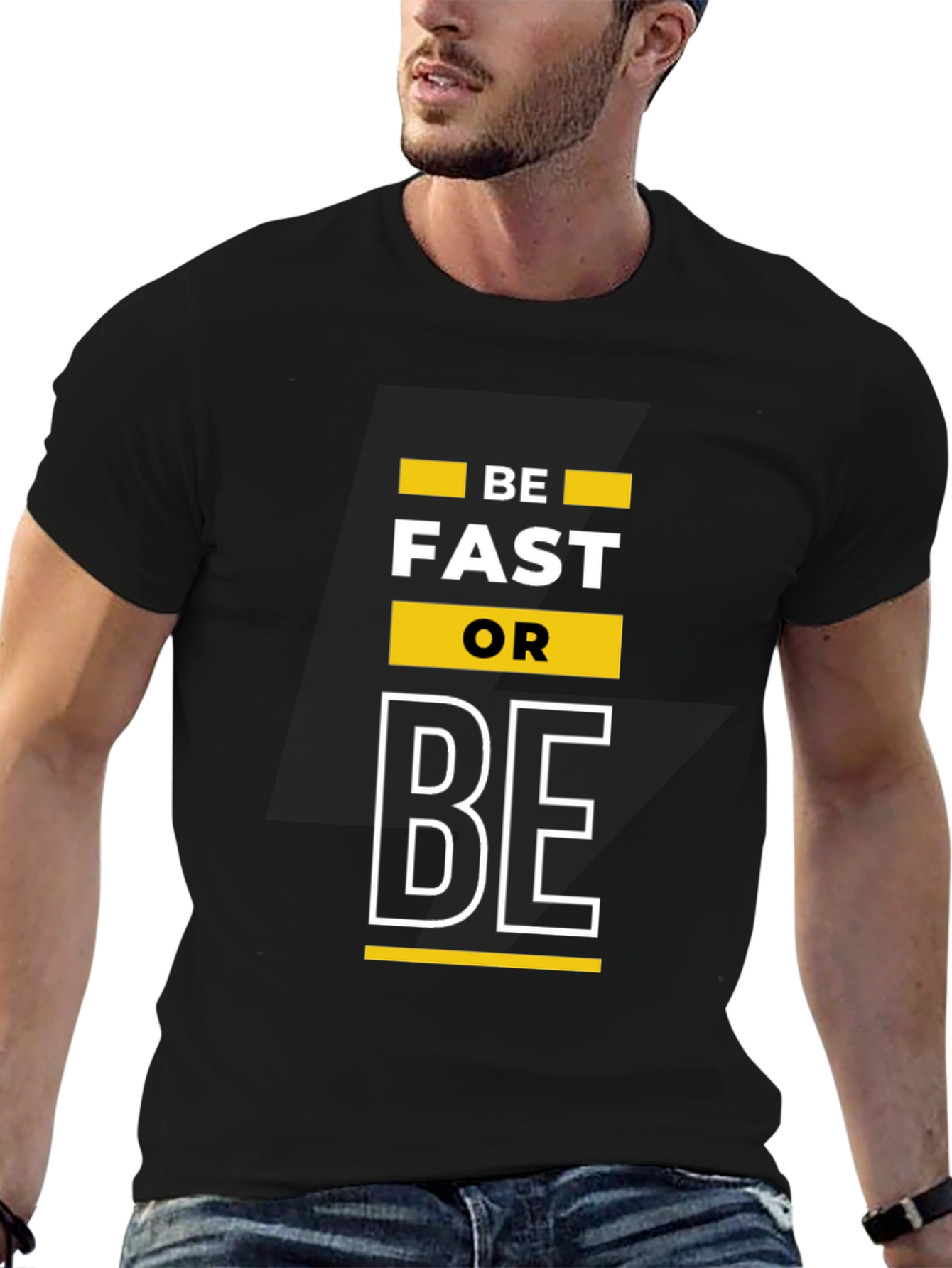 Black Be Fast Or Be T-Shirt - Black view 6