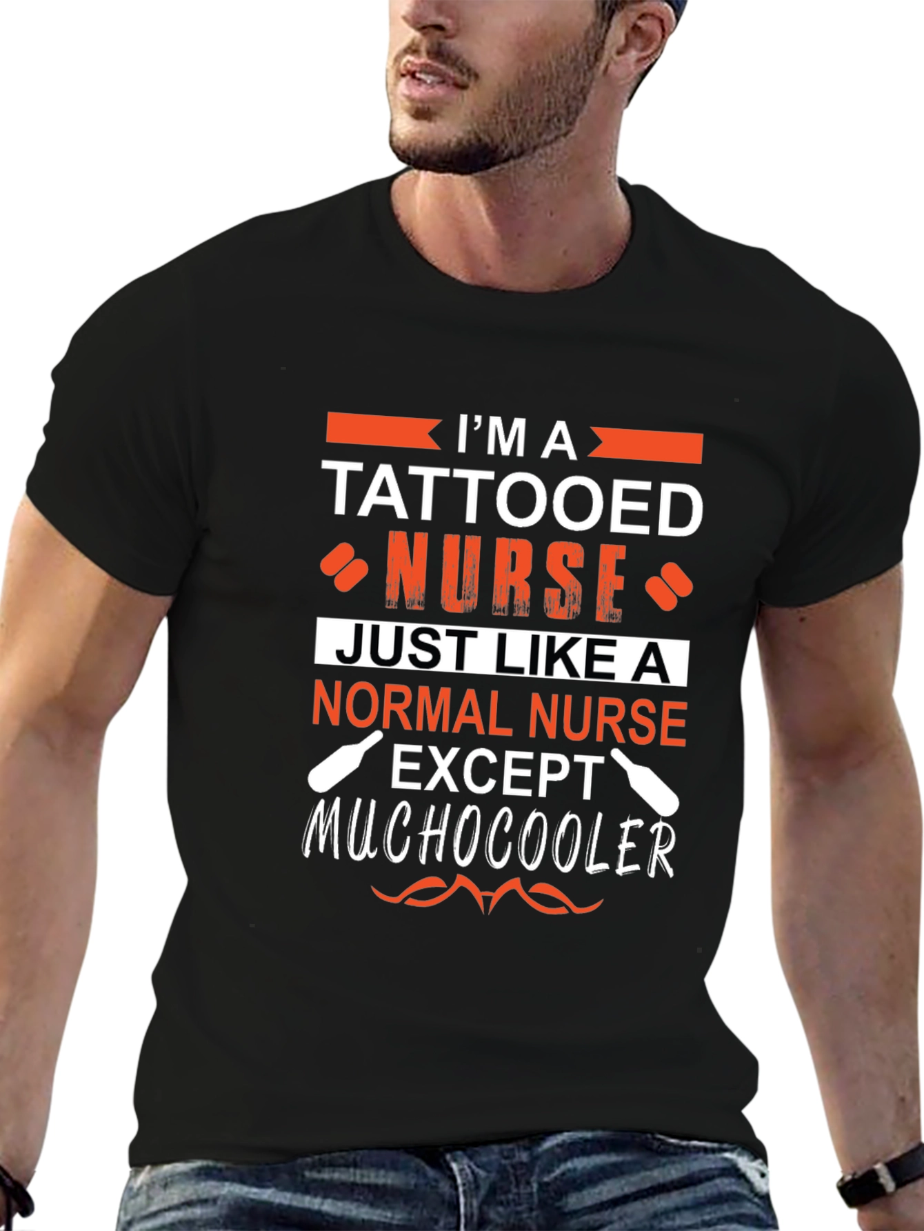 Tattooed Nurse Graphic T-Shirt - Unique Nurse Apparel - 6