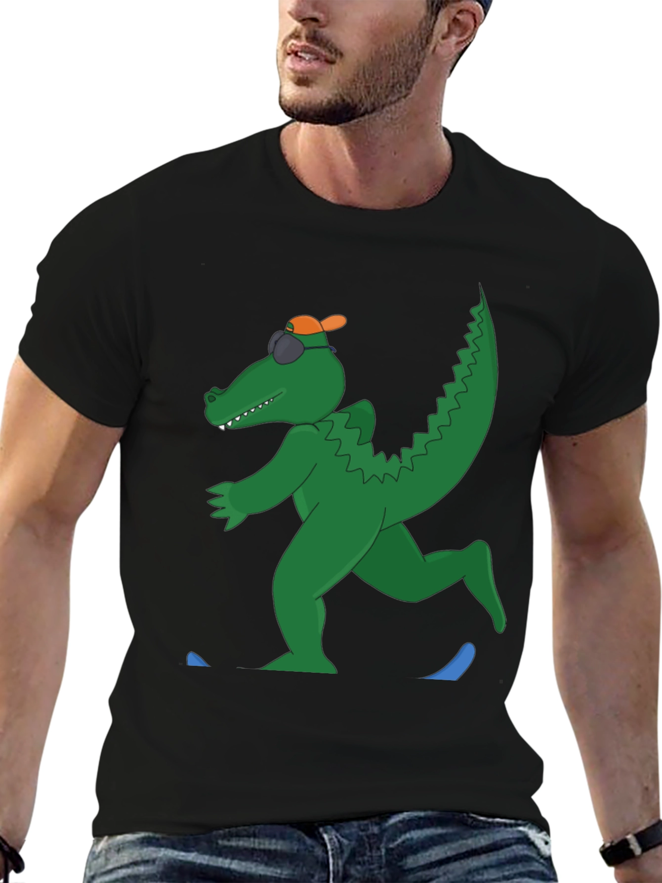 Black Cool Gator Graphic Tee view 6