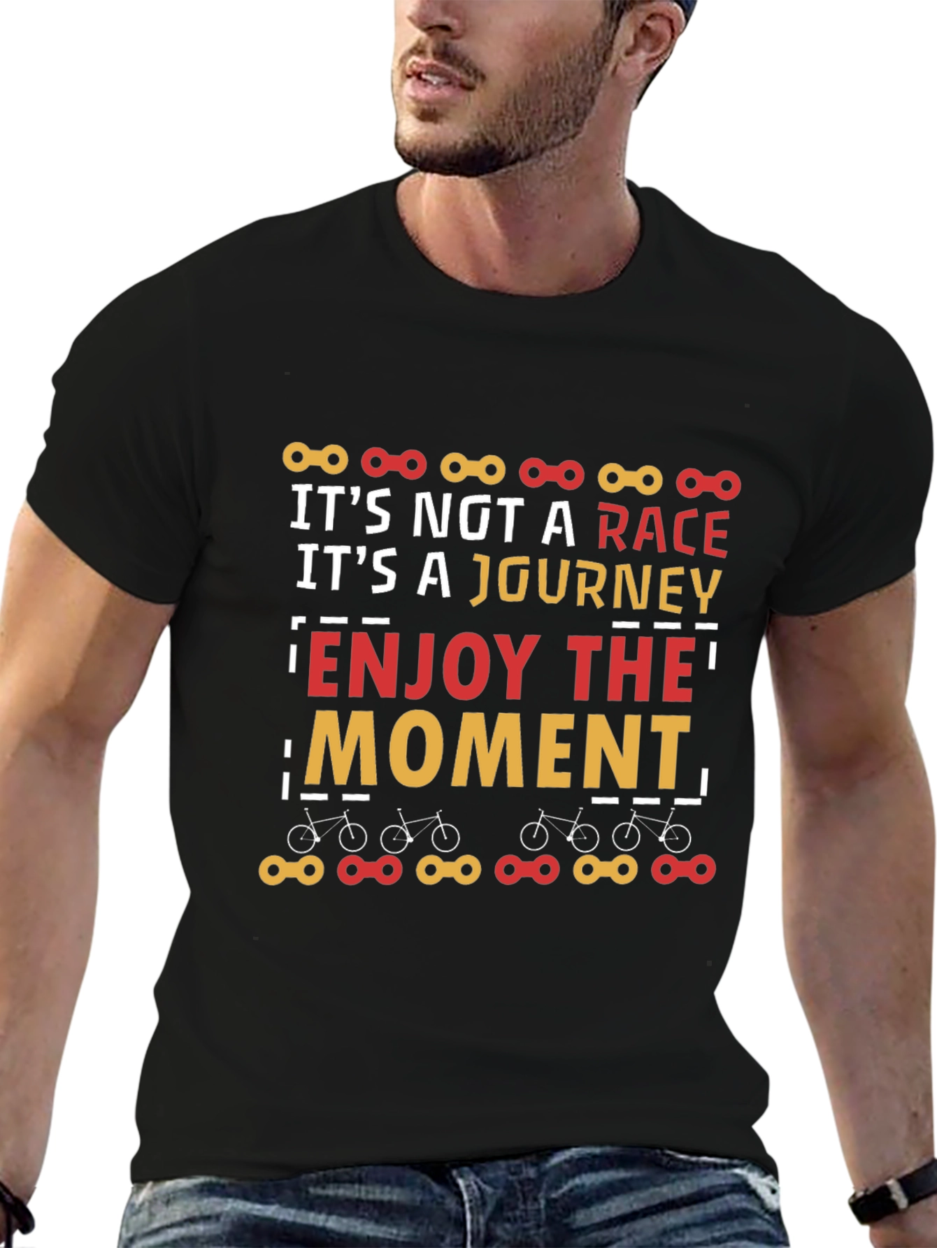 Black It's Not a Race T-Shirt - Enjoy The Moment Graphic Tee view 6