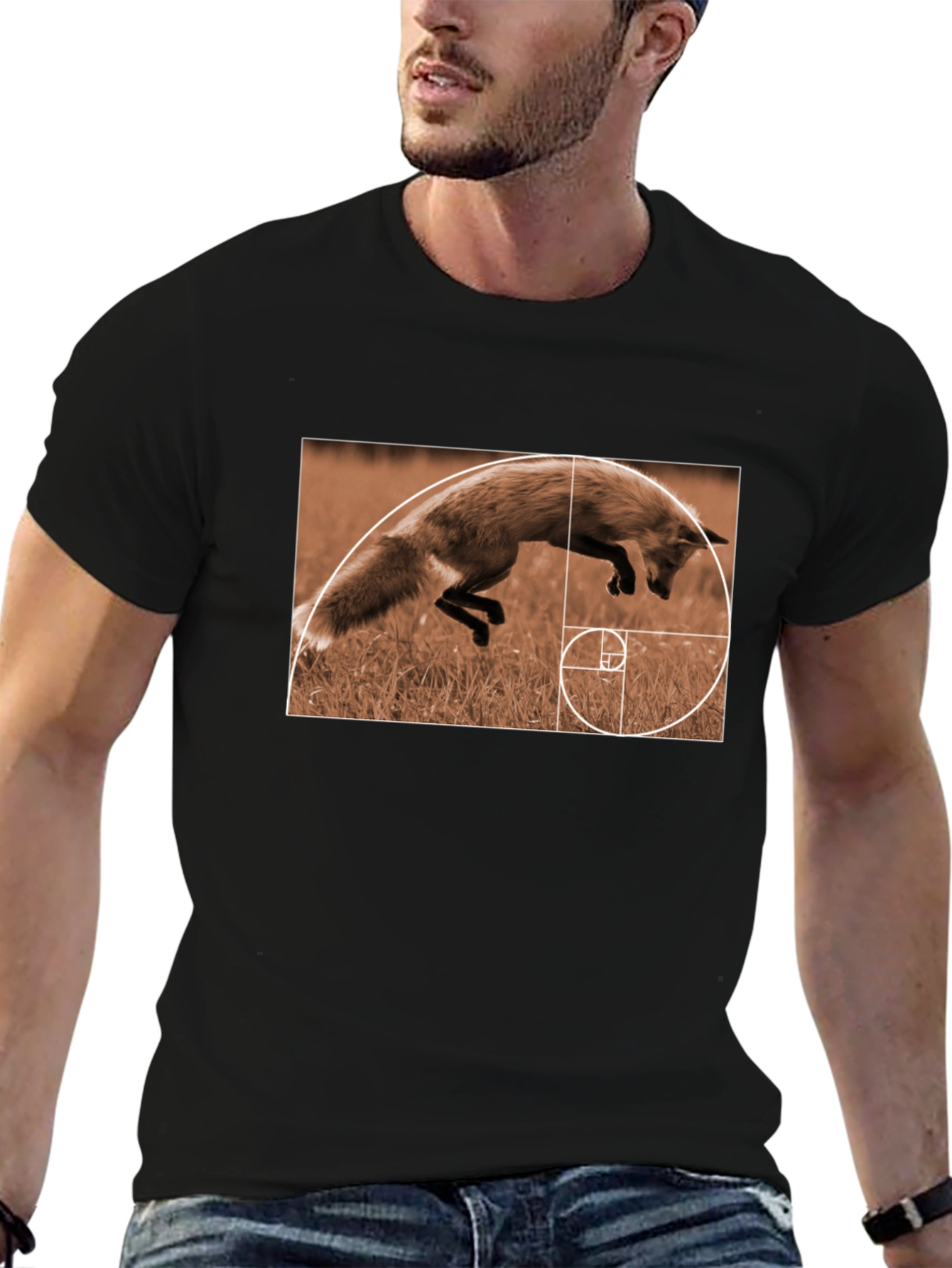 Black Fox Golden Ratio T-Shirt - Stylish Math Nature Tee view 6