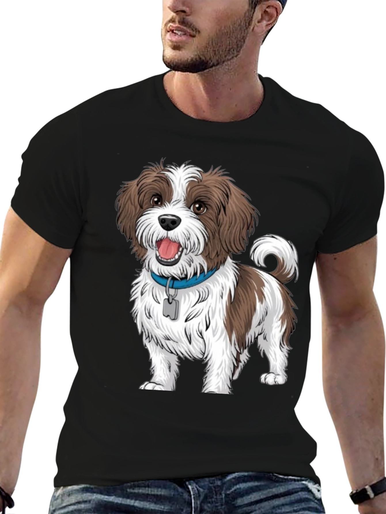 Black Dog Graphic Tee - Casual Black T-Shirt view 6