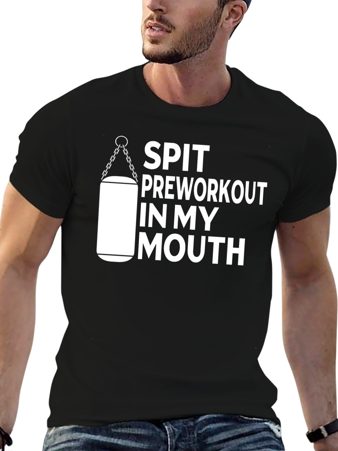 Black Spit Preworkout in My Mouth T-Shirt view 6