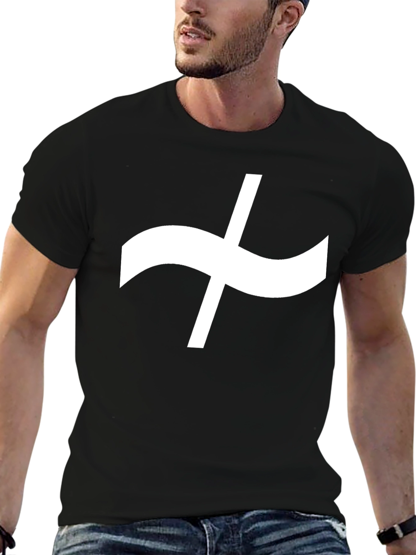 Black Abstract Symbol Black T-Shirt view 6