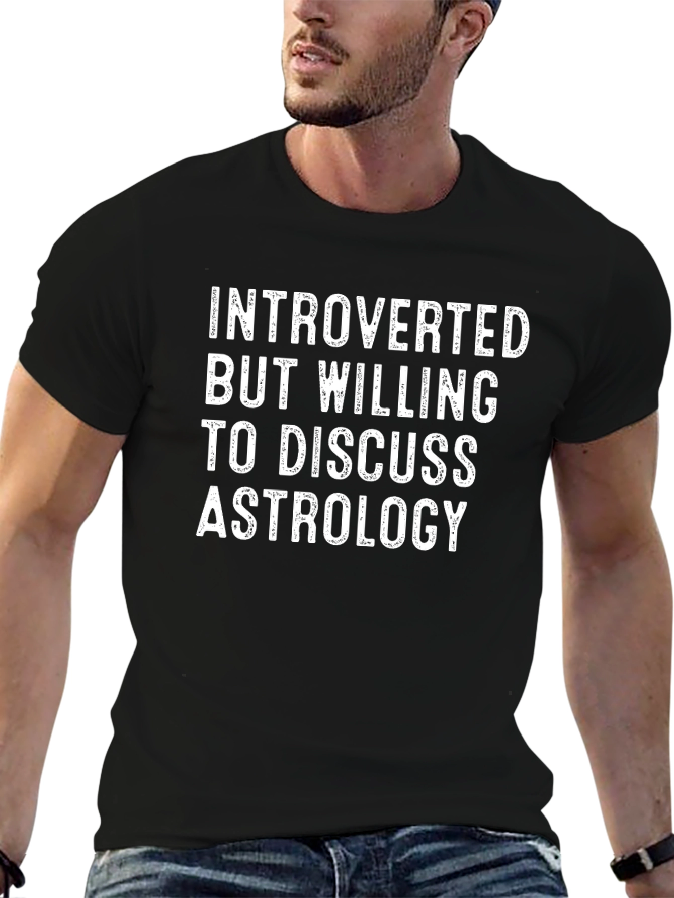 Black Introverted Astrology Tee view 6