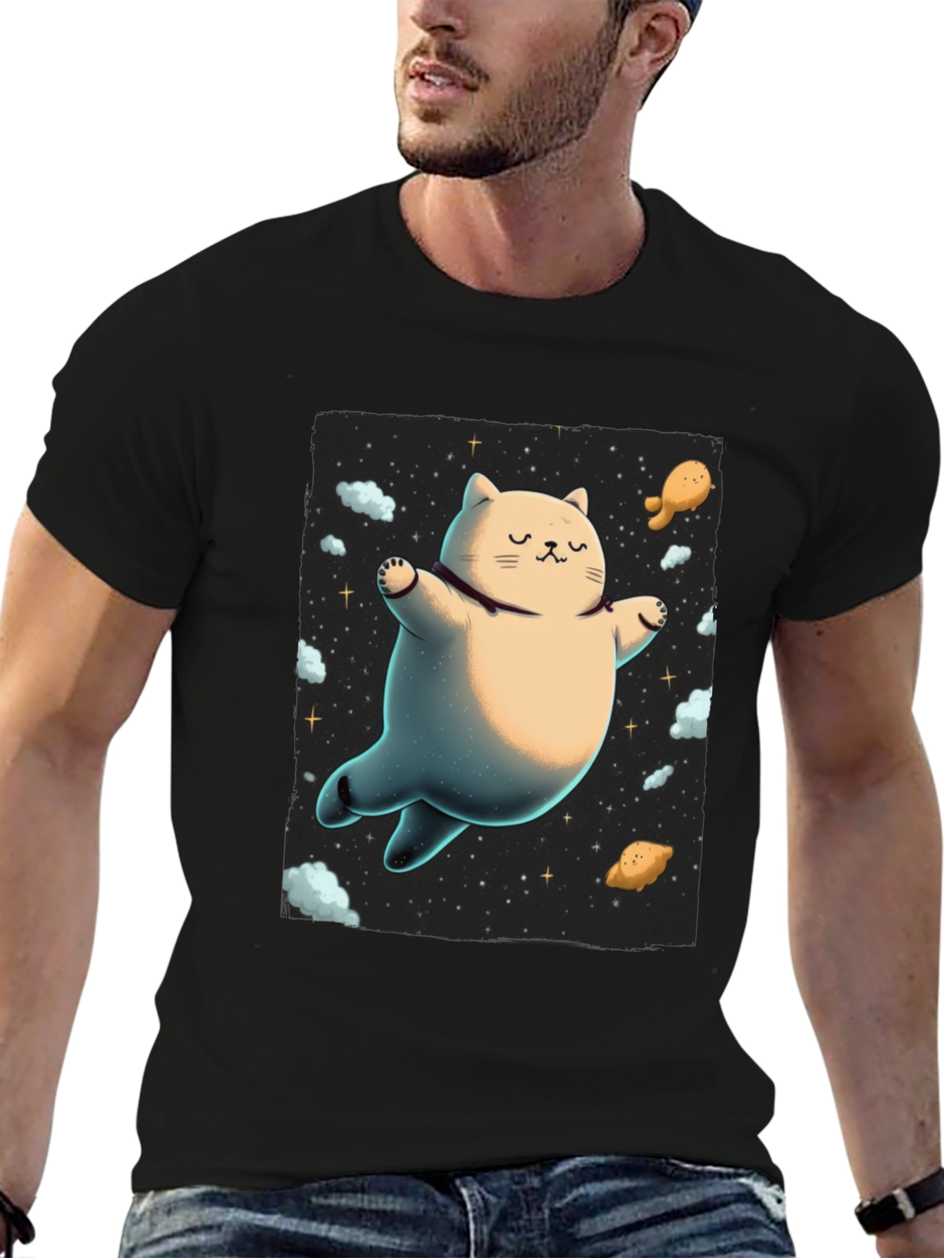 Cosmic Cat T-Shirt - Space Kitten Tee - 6