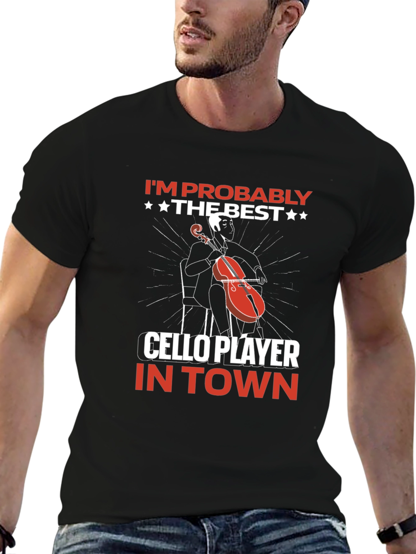 Black Best Cello Player T-Shirt: Music Lover Gift view 6
