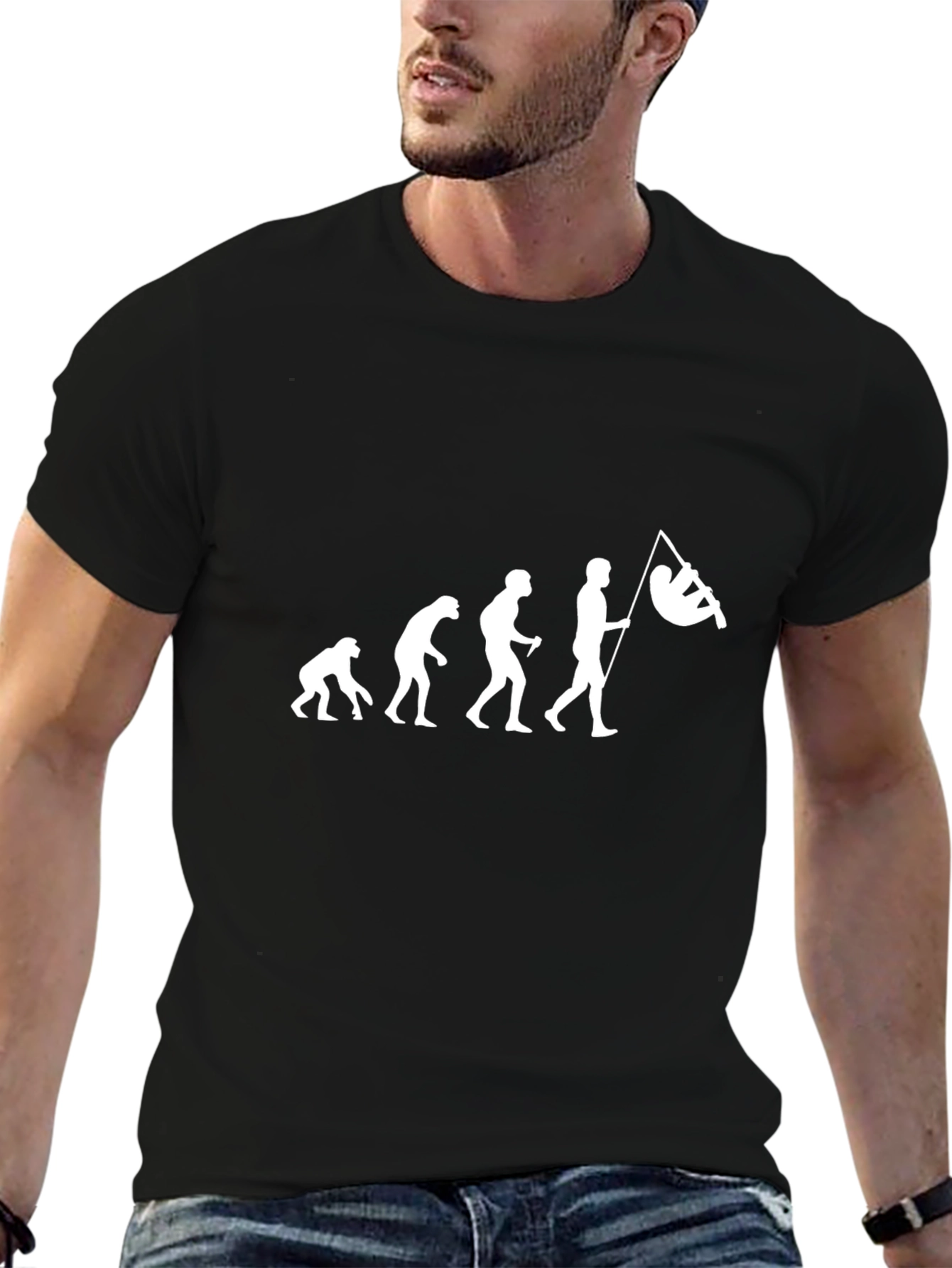 Black Evolution Sloth T-Shirt - Funny Graphic Tee view 6