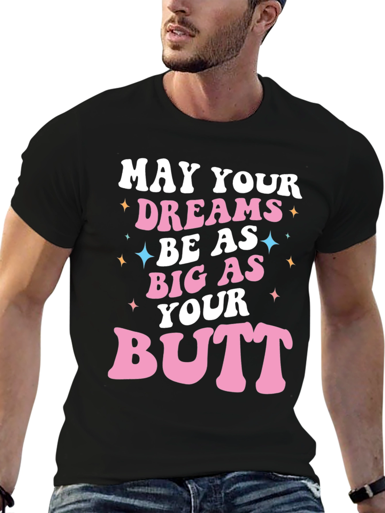 Black Funny "Big As Your Butt" Graphic Tee view 6