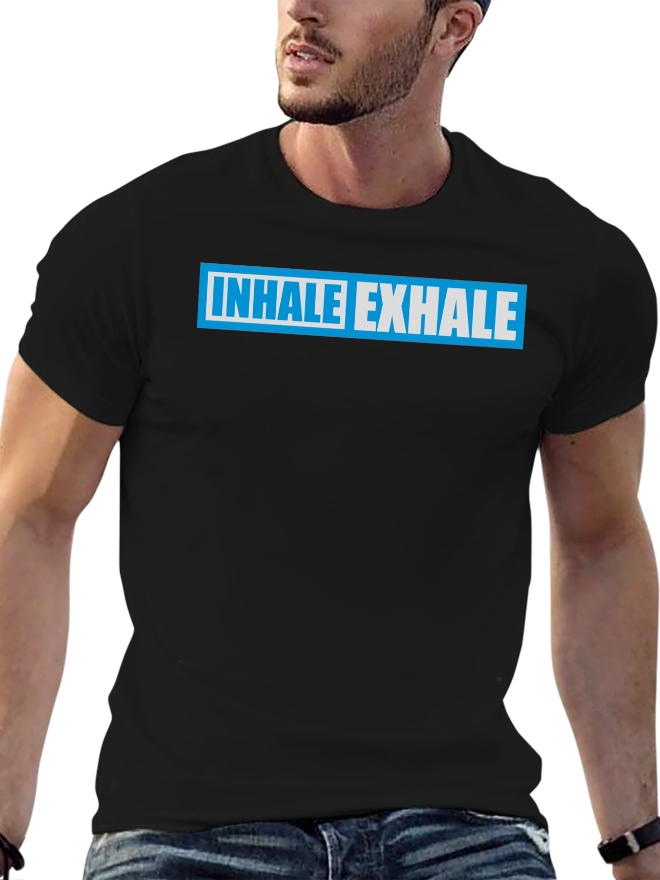 Black Inhale Exhale Graphic Tee - Black T-Shirt view 6