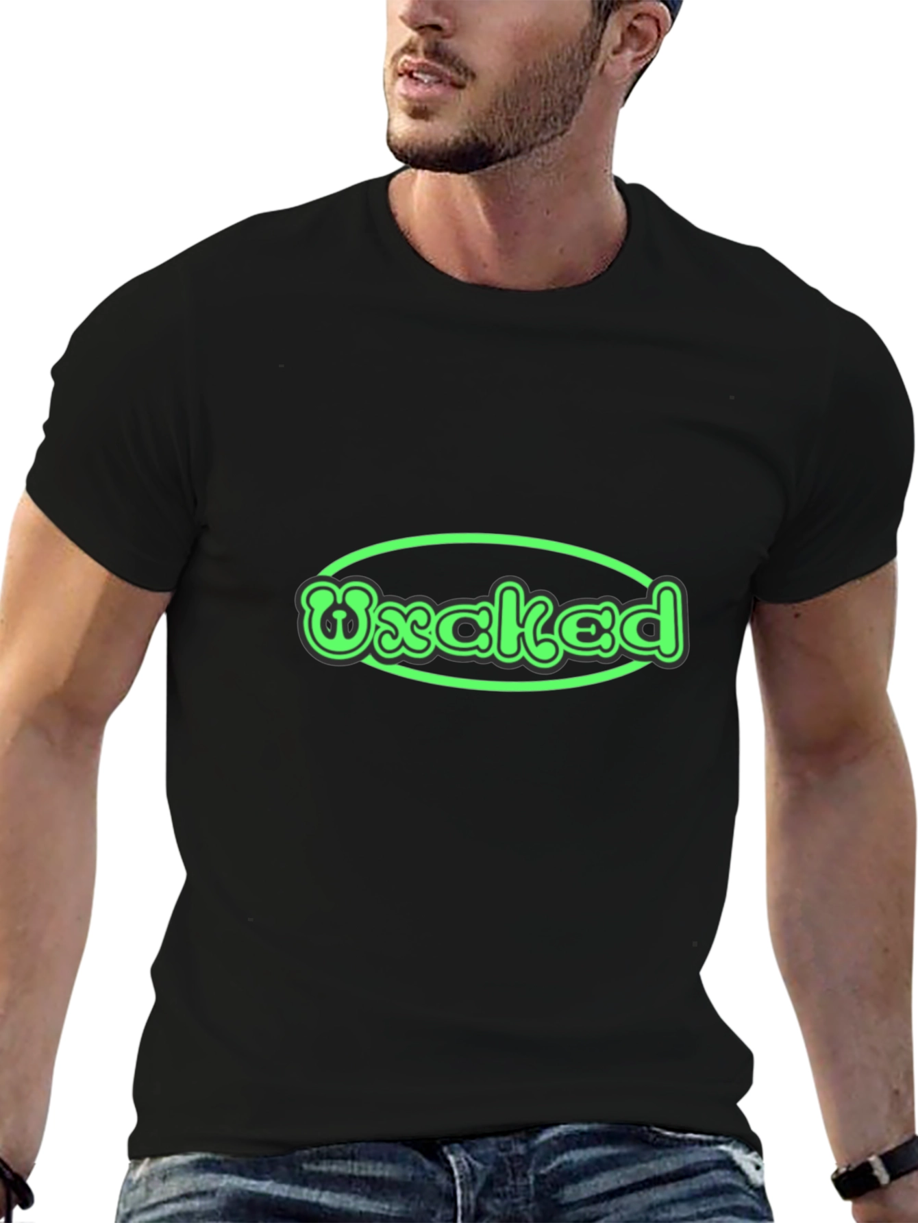 Black Wicked Graphic Tee - Black Cotton Blend T-Shirt view 6