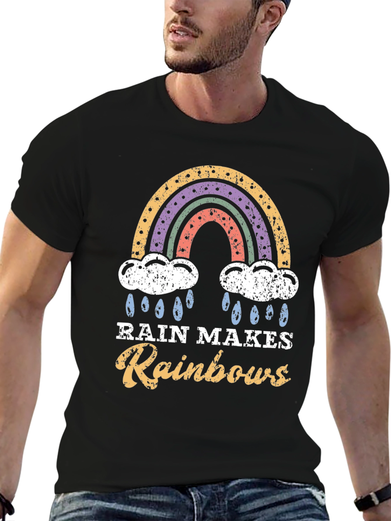 Black Rain Makes Rainbows Graphic T-Shirt view 6