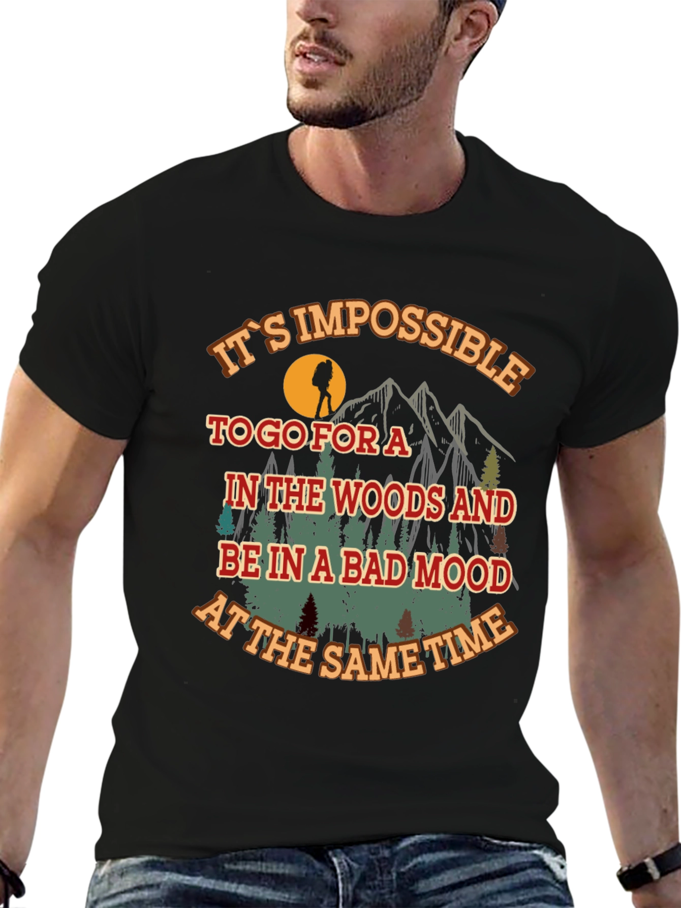 Black Hiking Adventure Graphic Tee - Bad Mood Impossible view 6