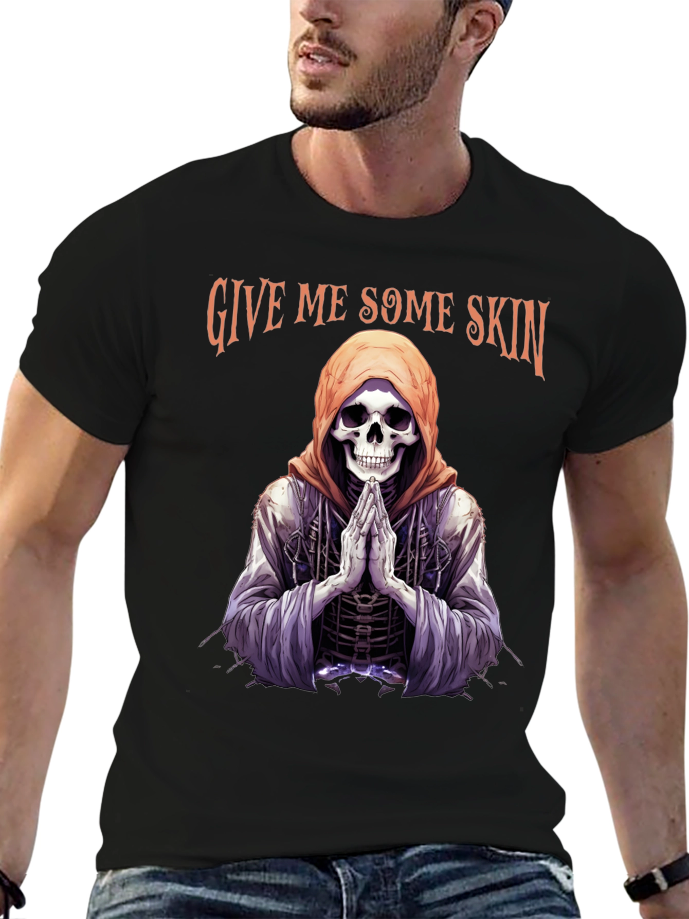 Black Give Me Some Skin Skeleton T-Shirt view 6