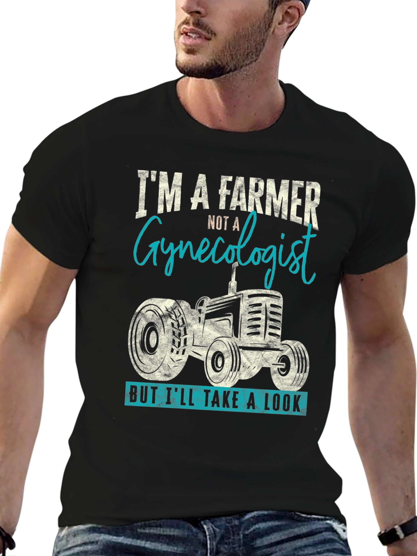 Black Farmer Gynecologist Humor Graphic Tee view 6