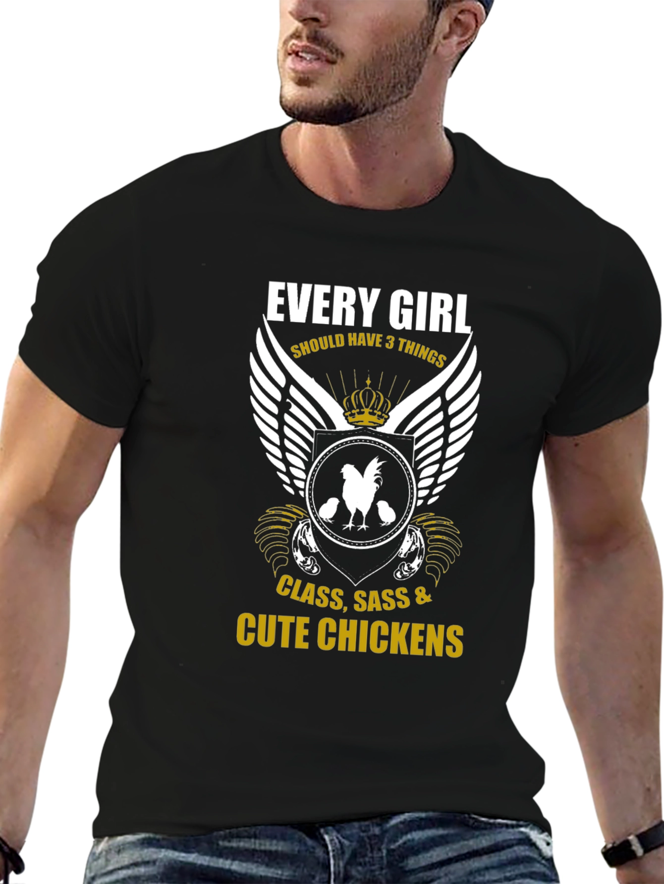 Black Every Girl Needs Cute Chickens T-Shirt view 6