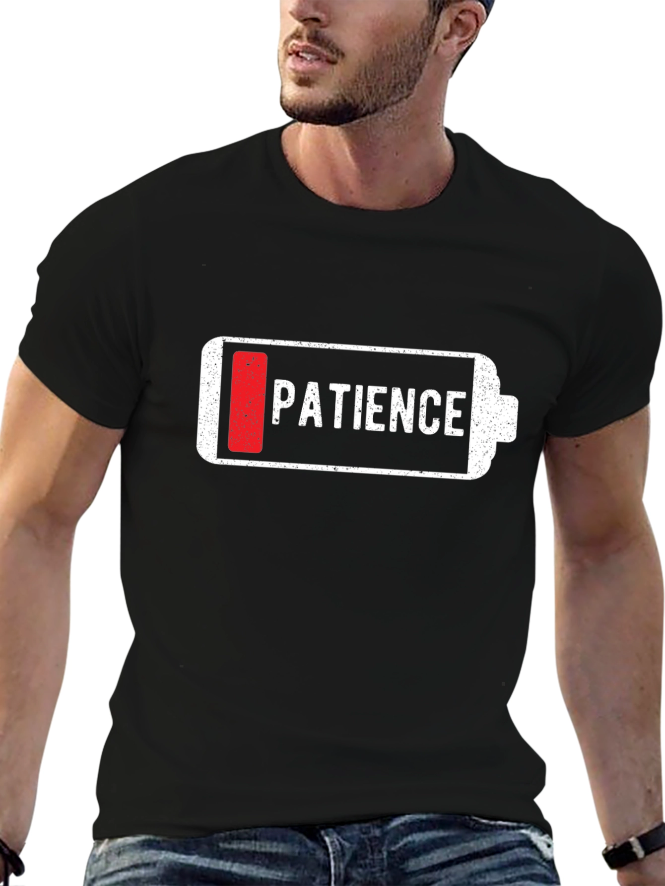 Black Low Patience Battery Graphic T-Shirt view 6