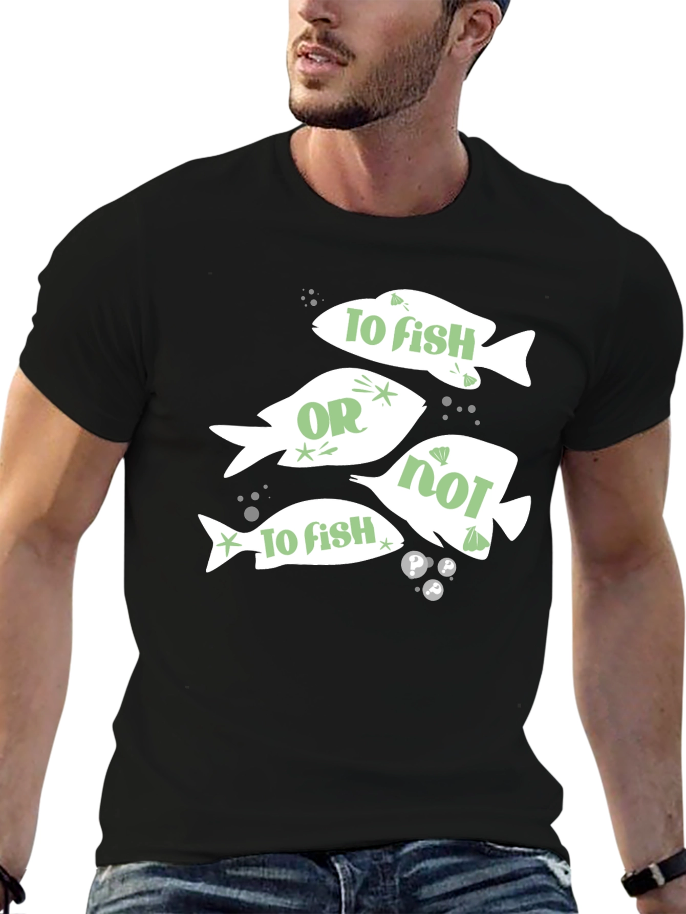 Black To Fish Or Not To Fish T-Shirt view 6