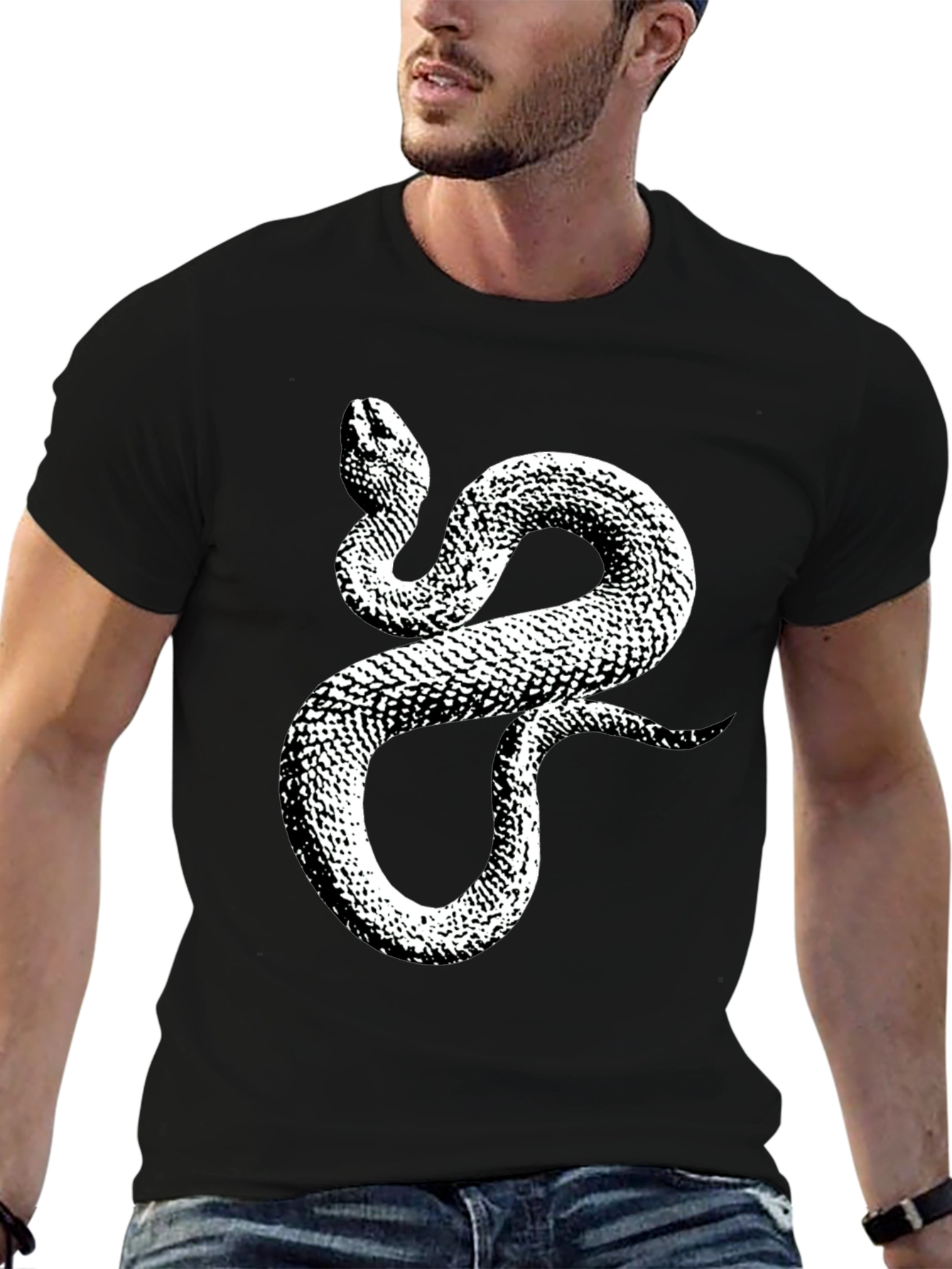 Black Snake Graphic Tee - Men's Black T-Shirt view 6