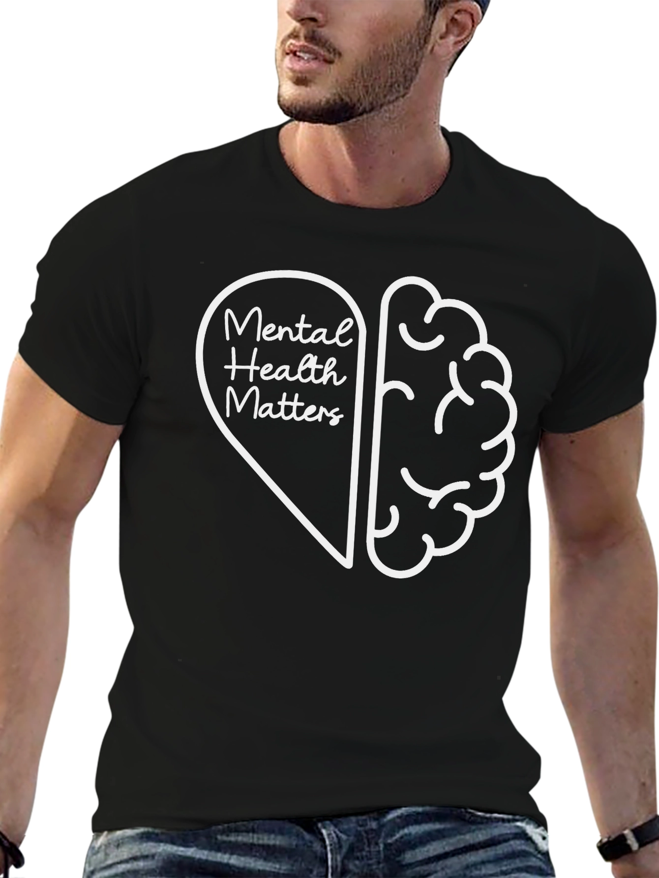 Black Mental Health Matters Graphic Tee - Black view 6