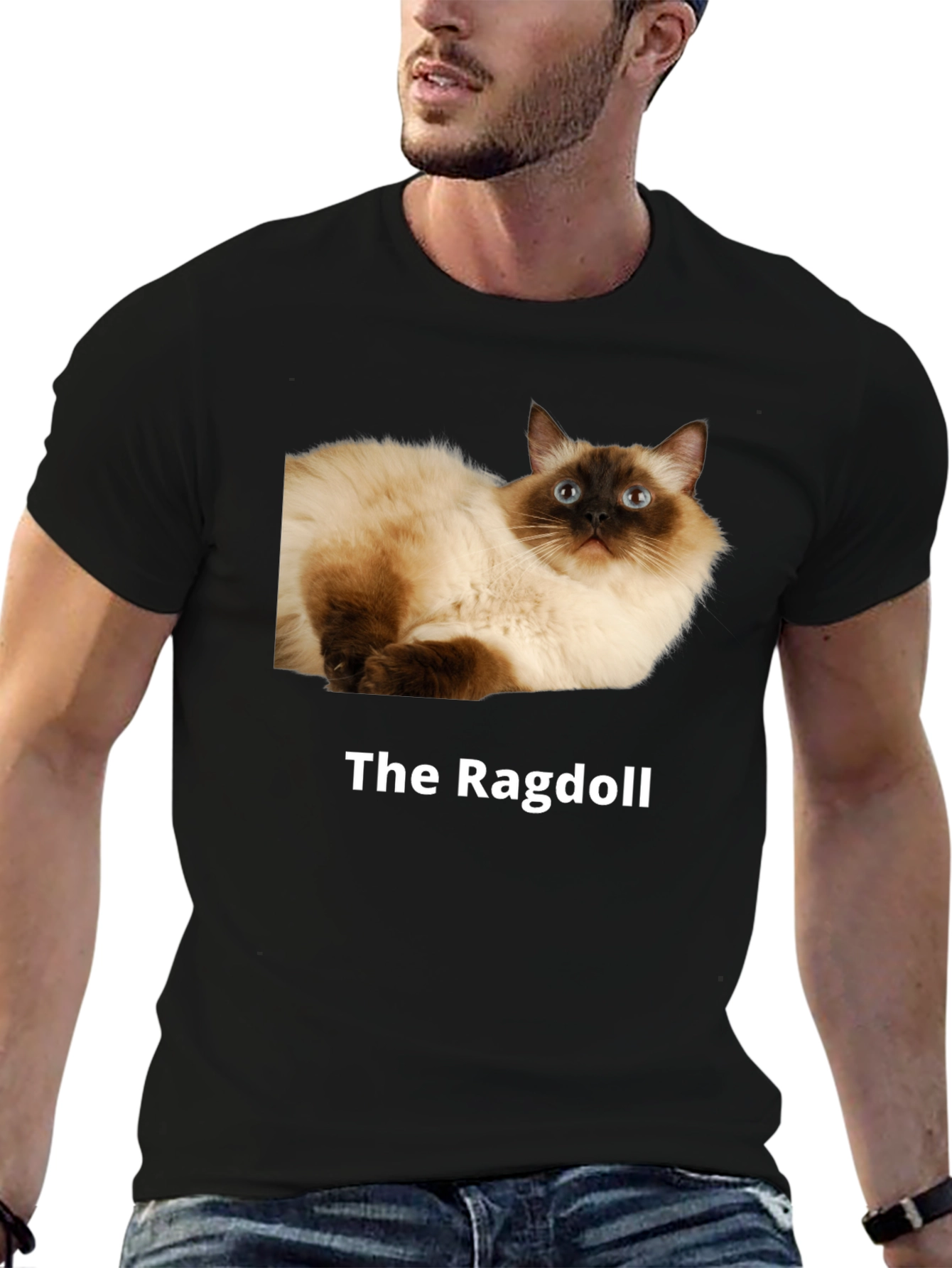 Black Ragdoll Cat T-Shirt - Premium Cotton Blend view 6