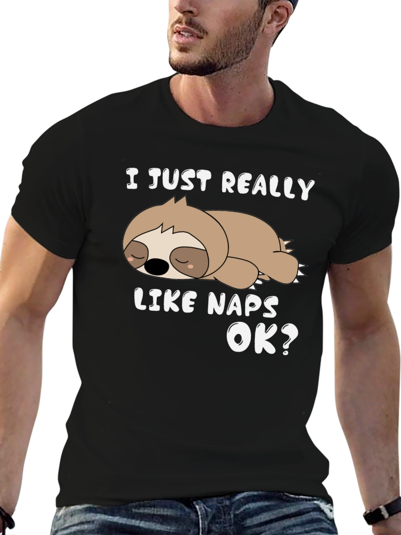 Black Sloth Naps Graphic T-Shirt view 6