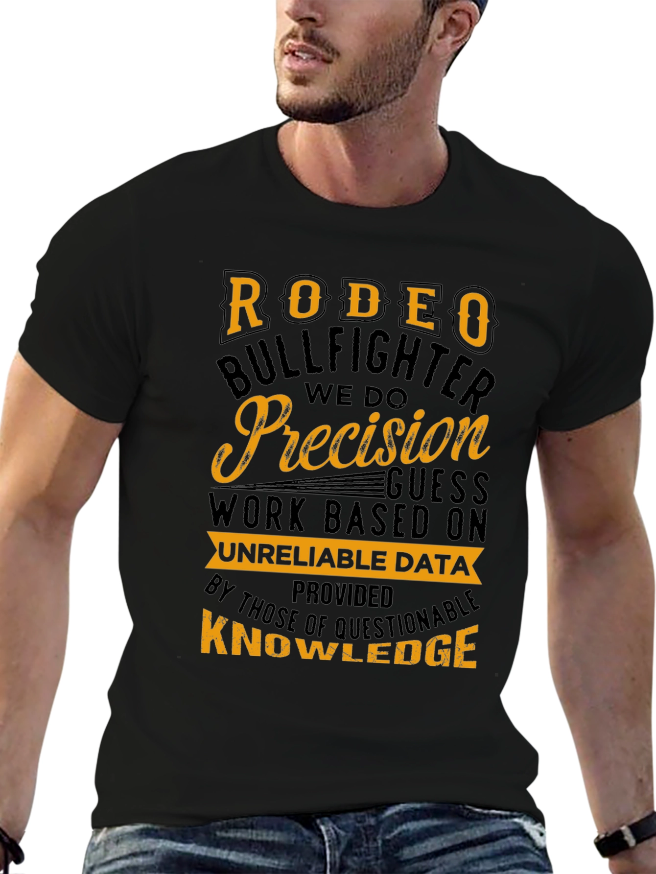 Black Rodeo Bullfighter Precision Graphic T-Shirt view 6