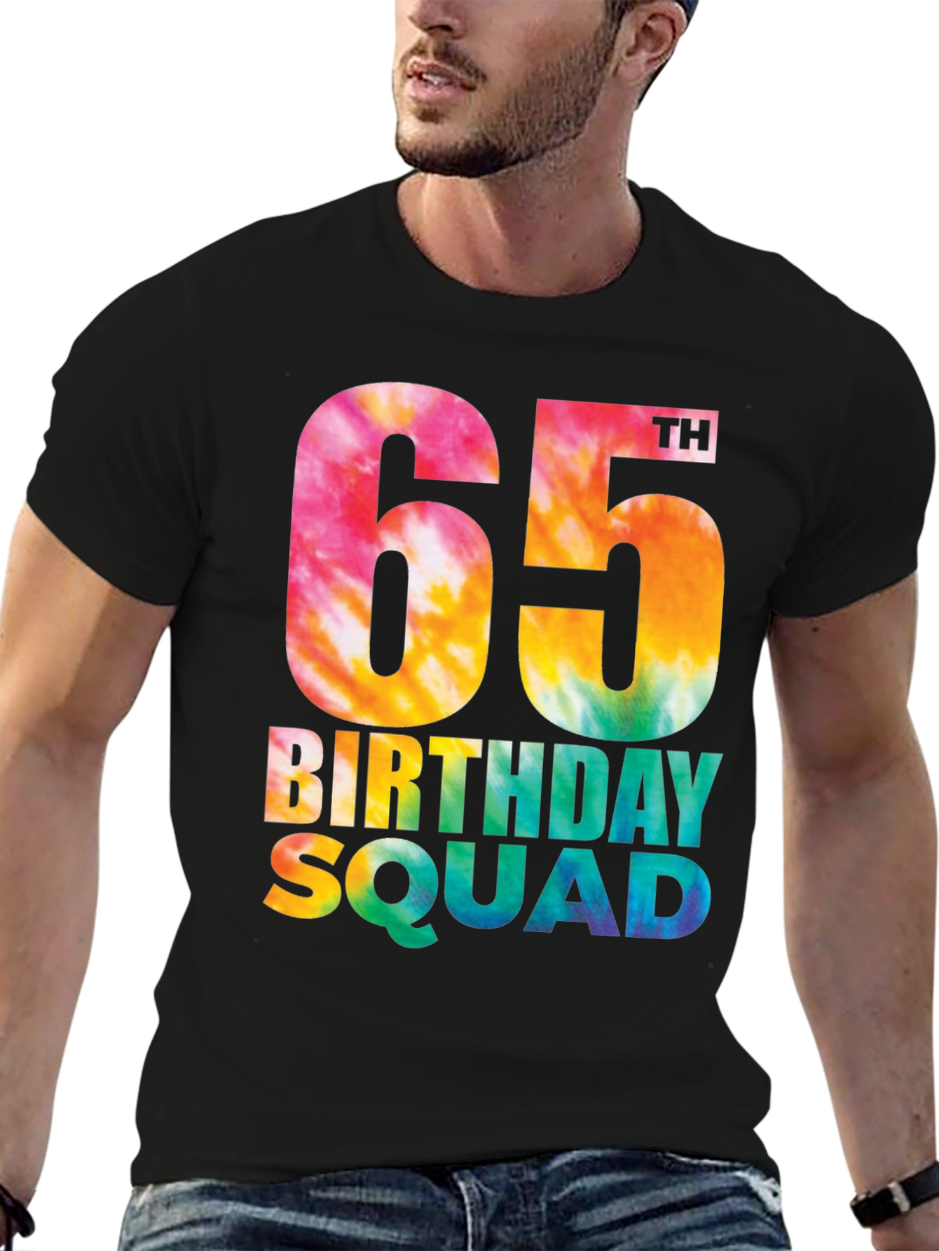 65th Birthday Squad Tie Dye T-Shirt - 6