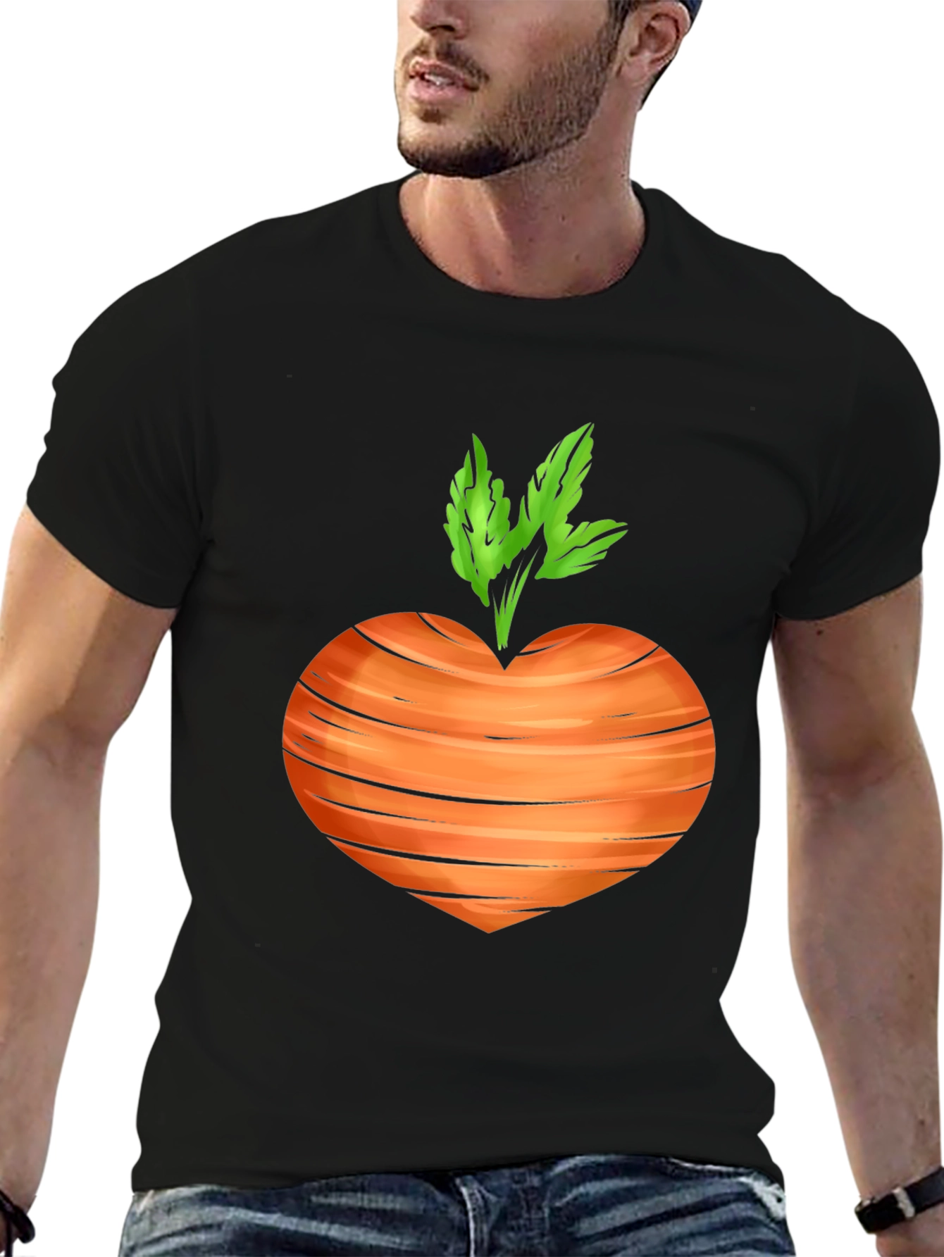Black Carrot Heart T-Shirt - Veggie Love Tee view 6