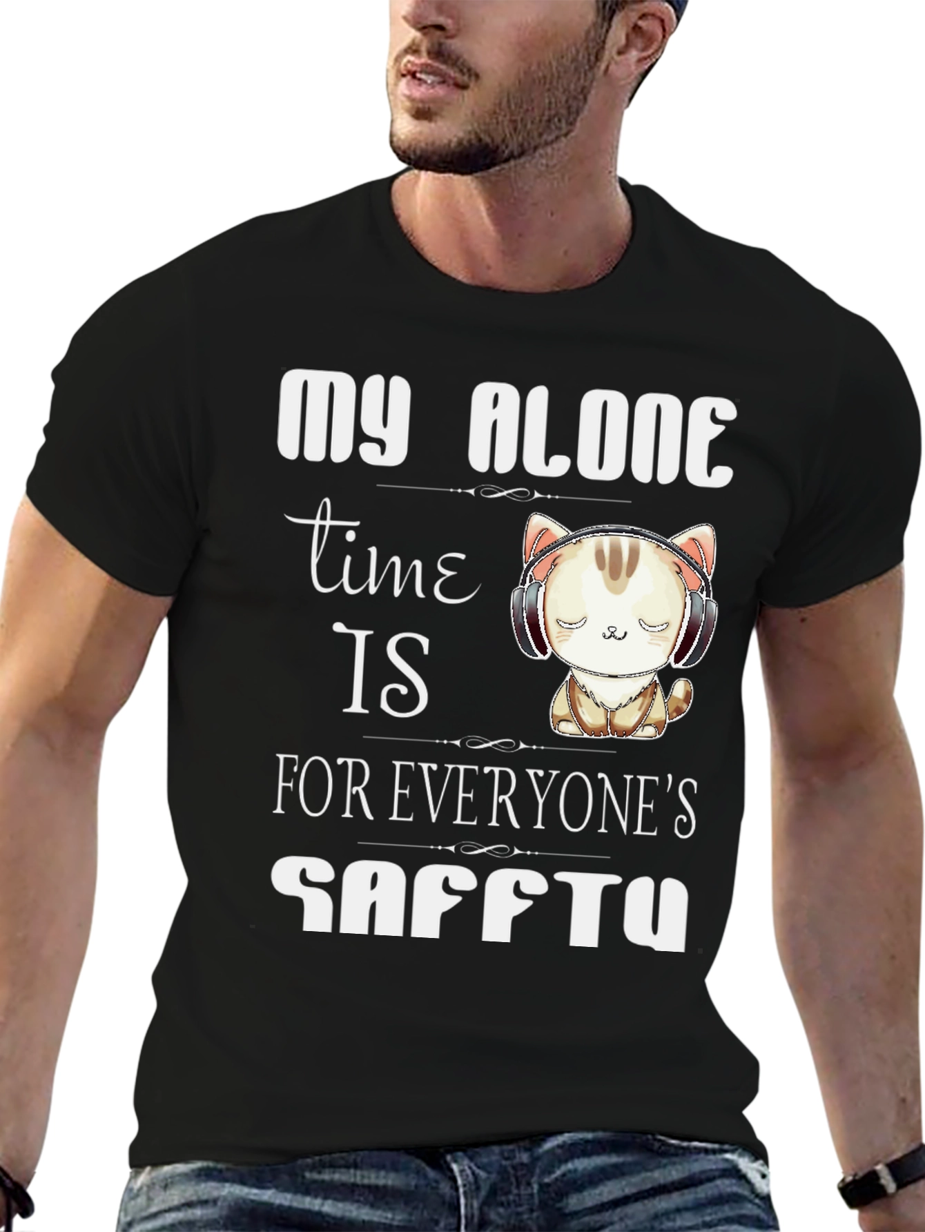 Black My Alone Time T-Shirt view 6