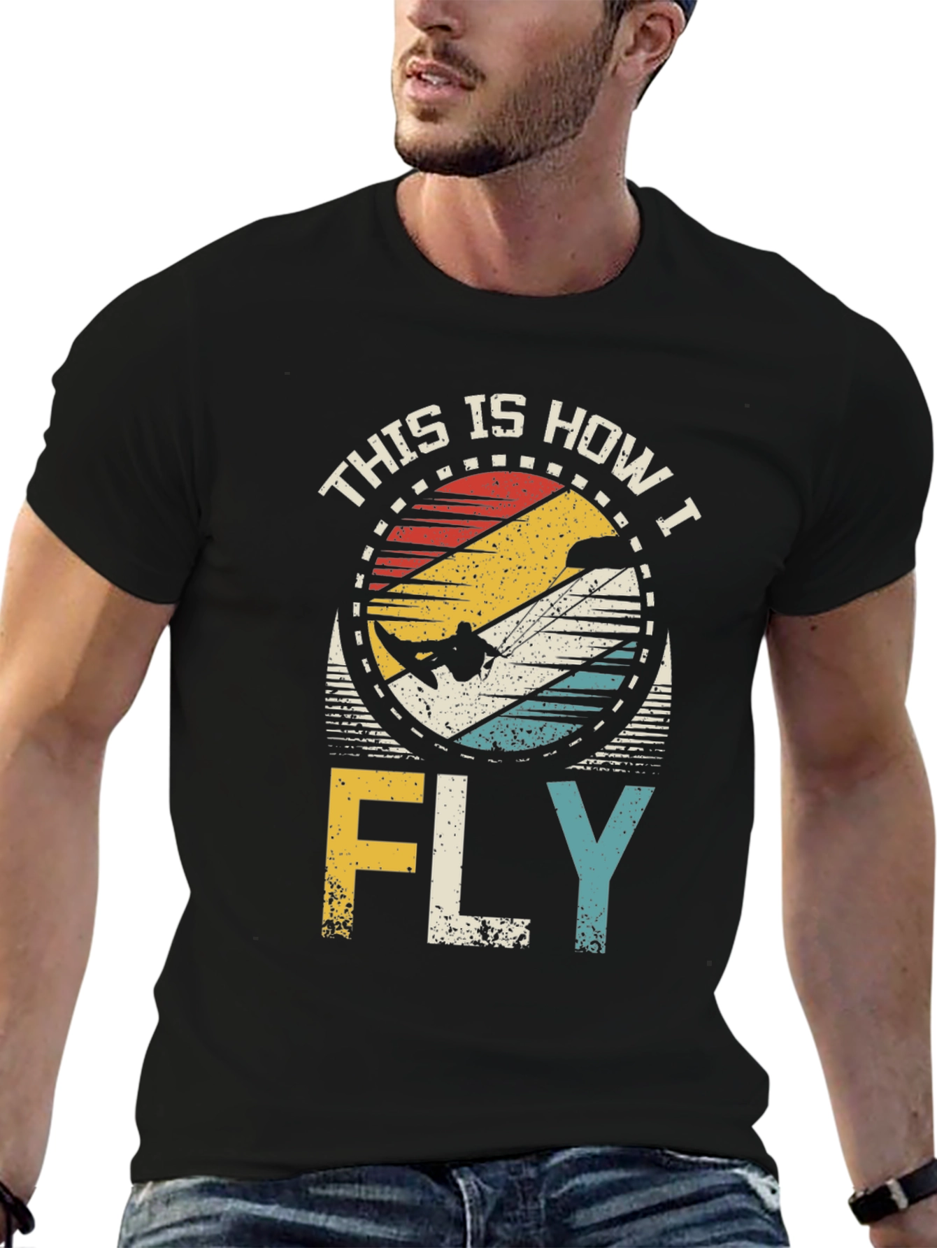 Black This Is How I Fly Retro T-Shirt view 6
