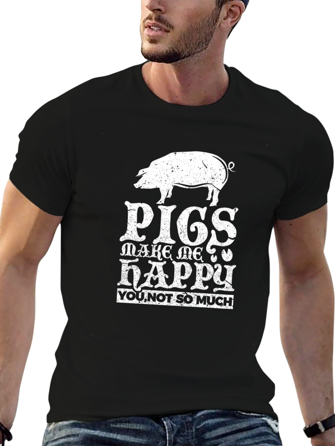 Black Pigs Make Me Happy Graphic Tee view 6