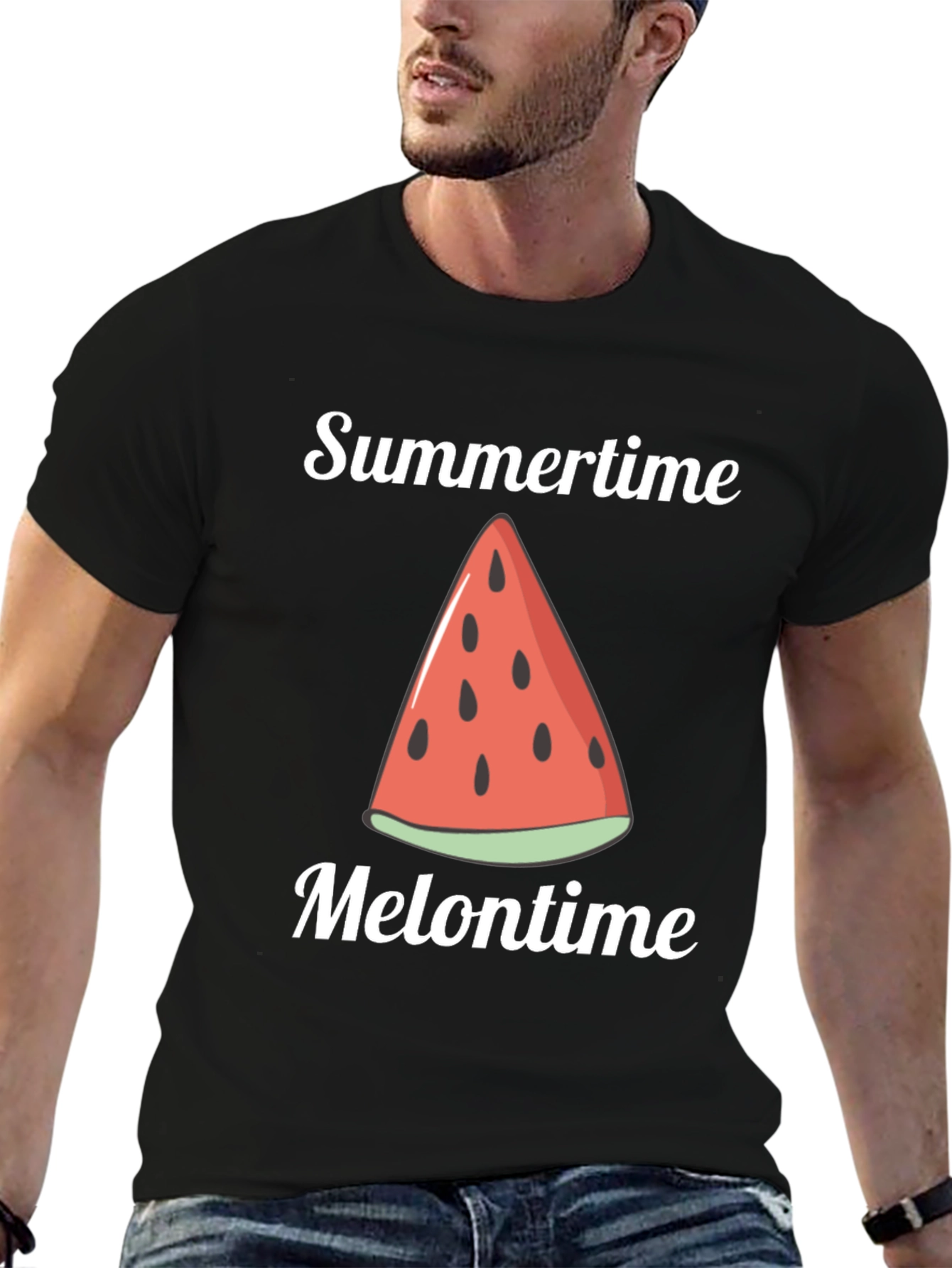 Black Summertime Melontime Graphic Tee view 6