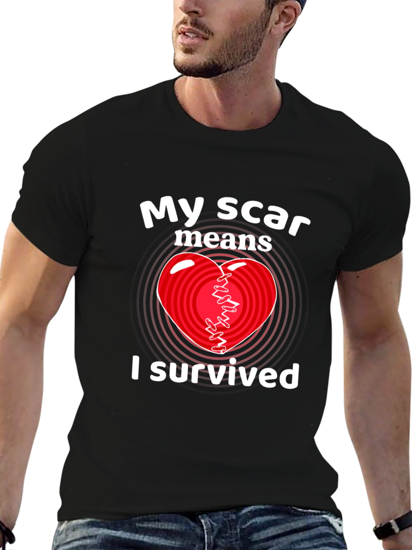 Black My Scar Means I Survived Graphic Tee view 6