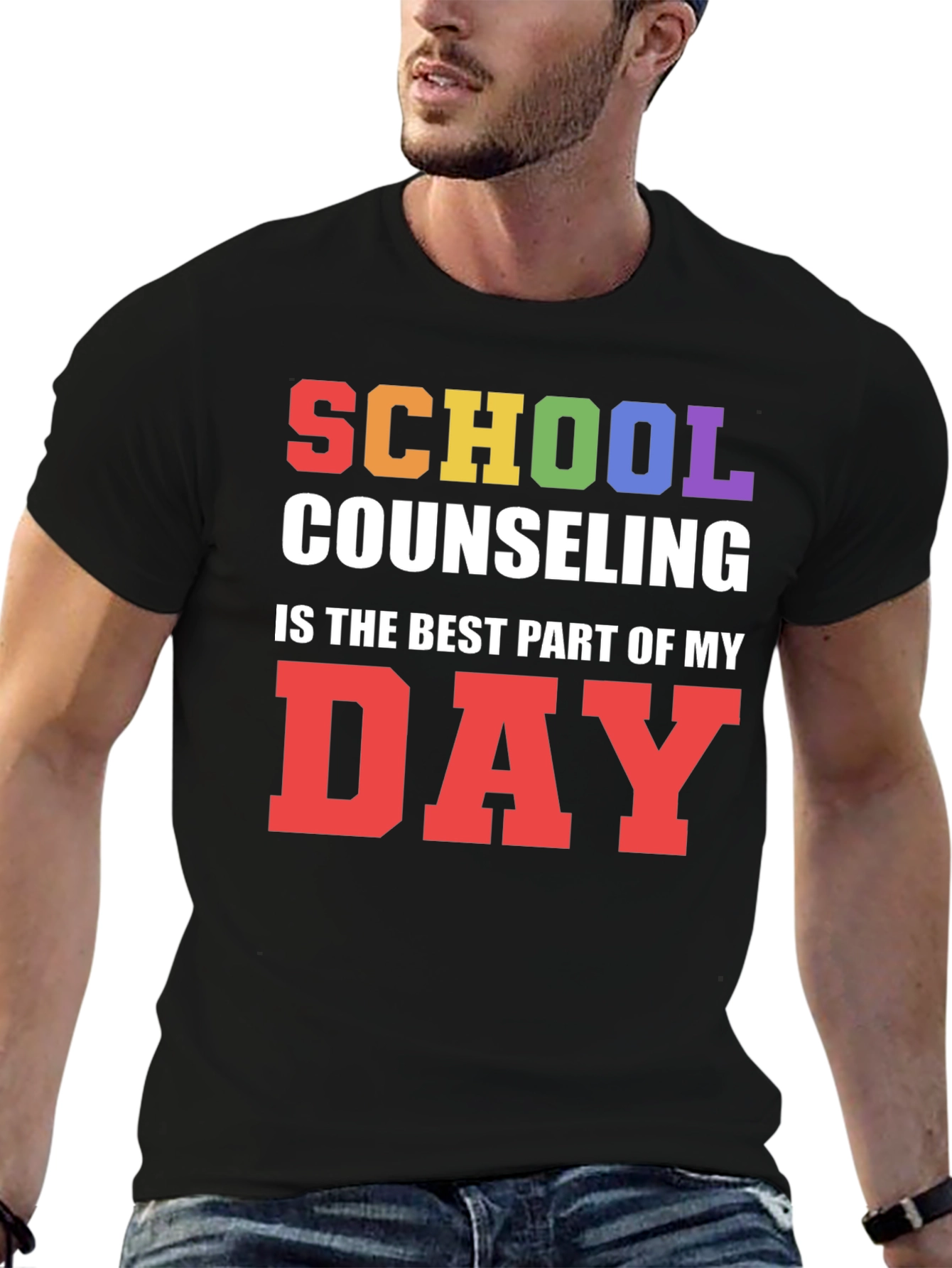 Black School Counseling T-Shirt: Best Part of My Day view 6