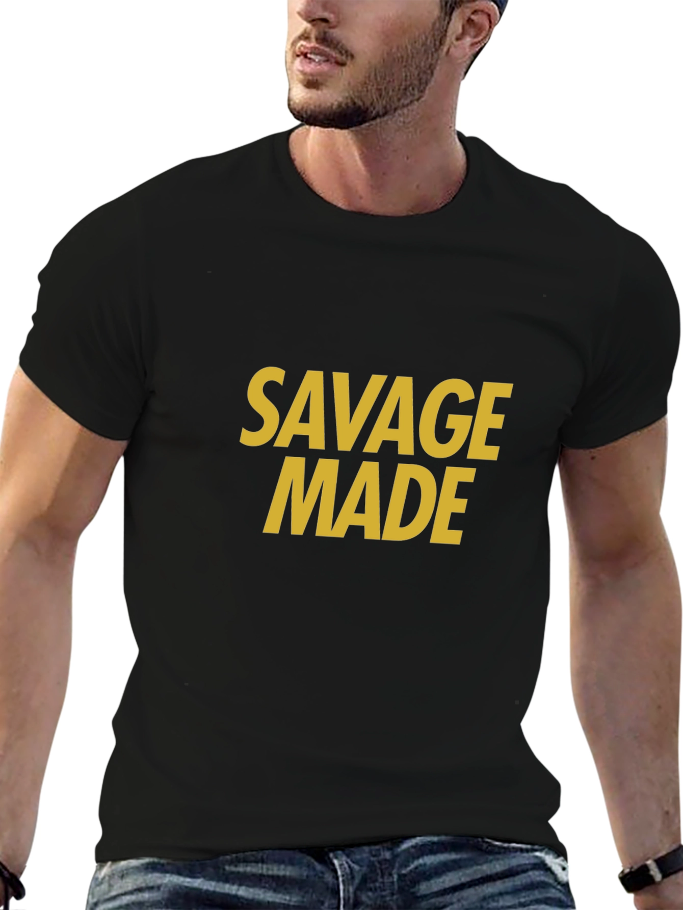 Black Savage Made Graphic Tee - Bold Statement Shirt view 6