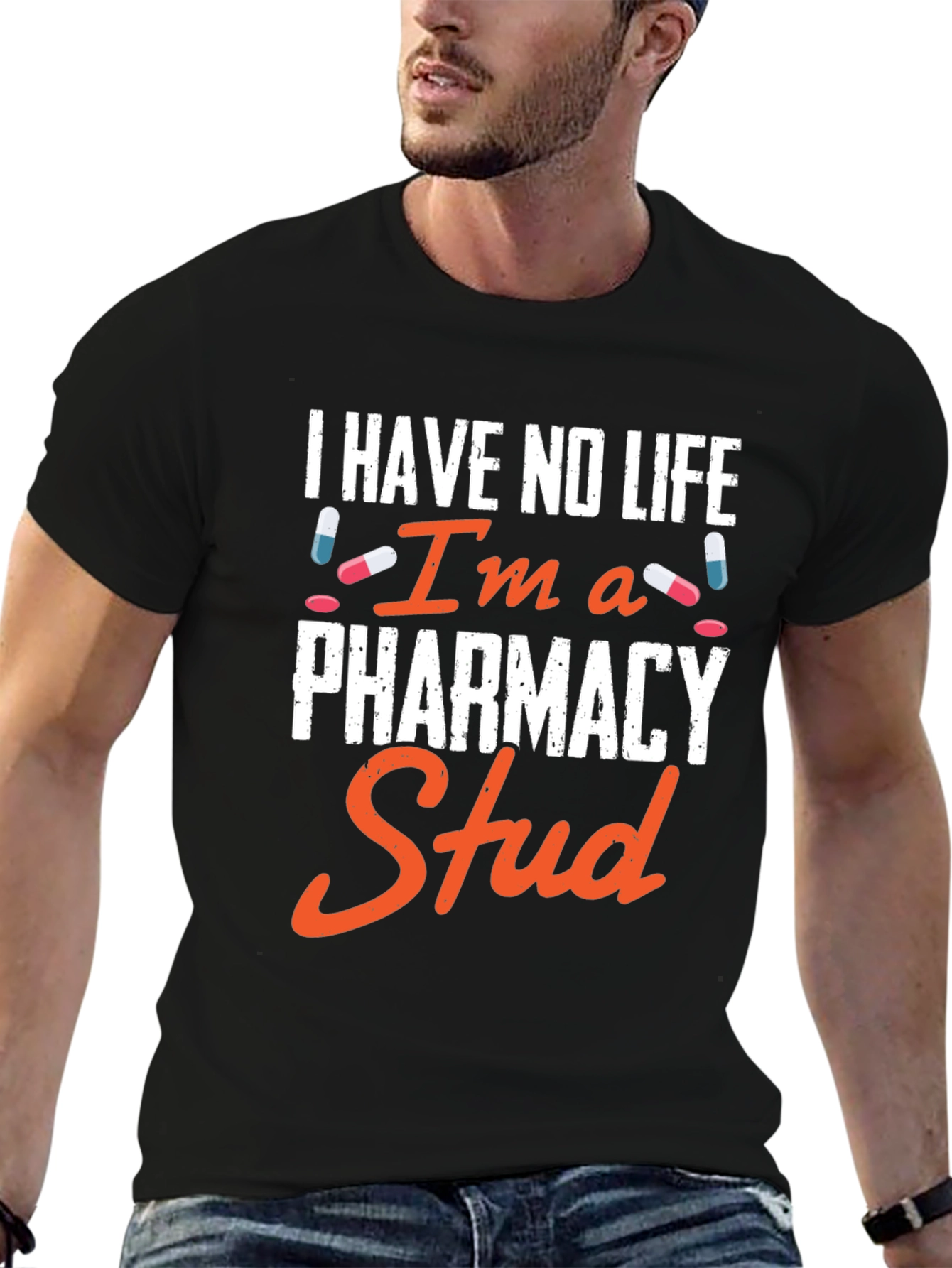 Black Pharmacy Stud Graphic Tee - Novelty Shirt view 6