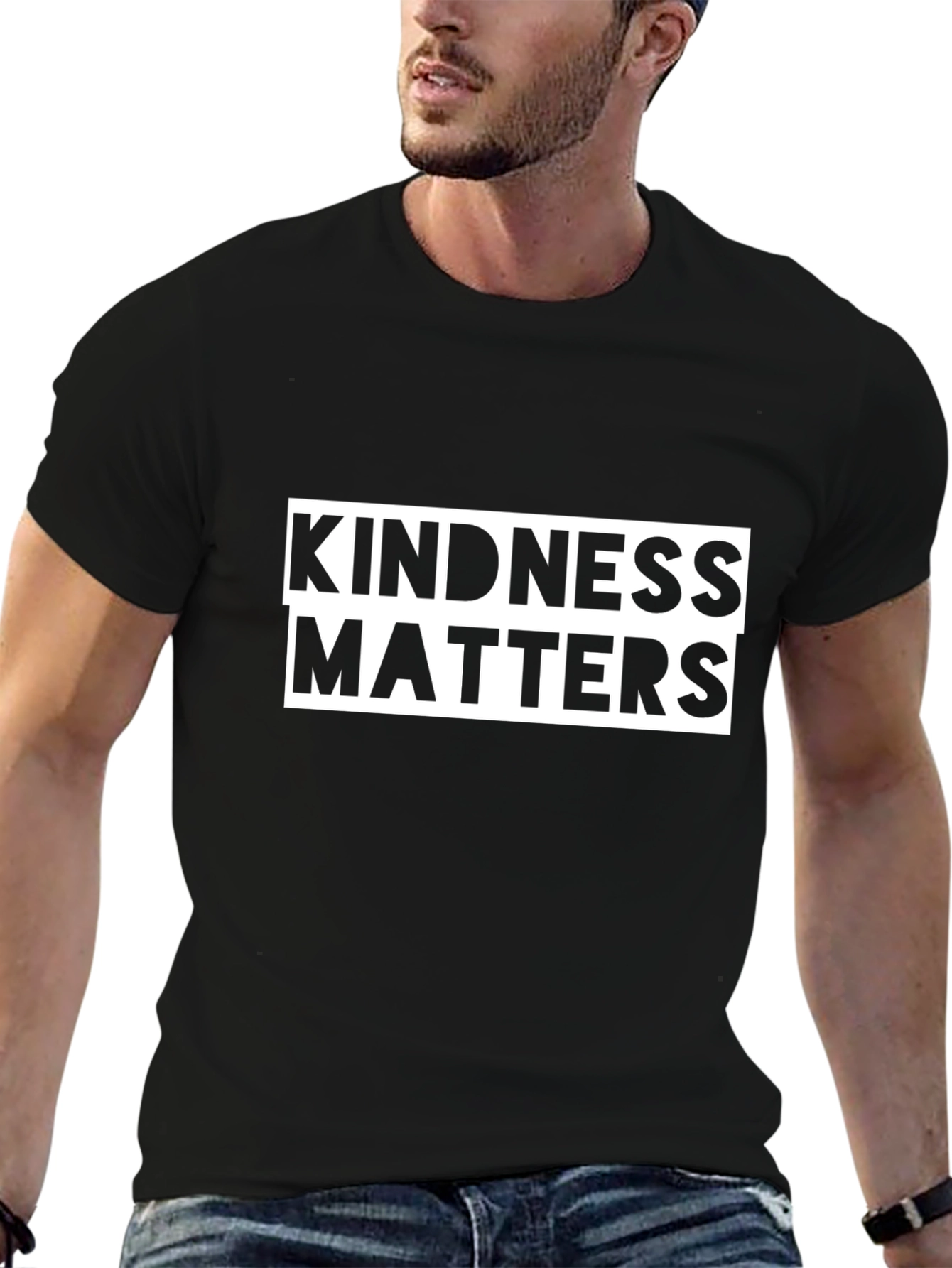 Black Kindness Matters Black T-Shirt - Unisex view 6